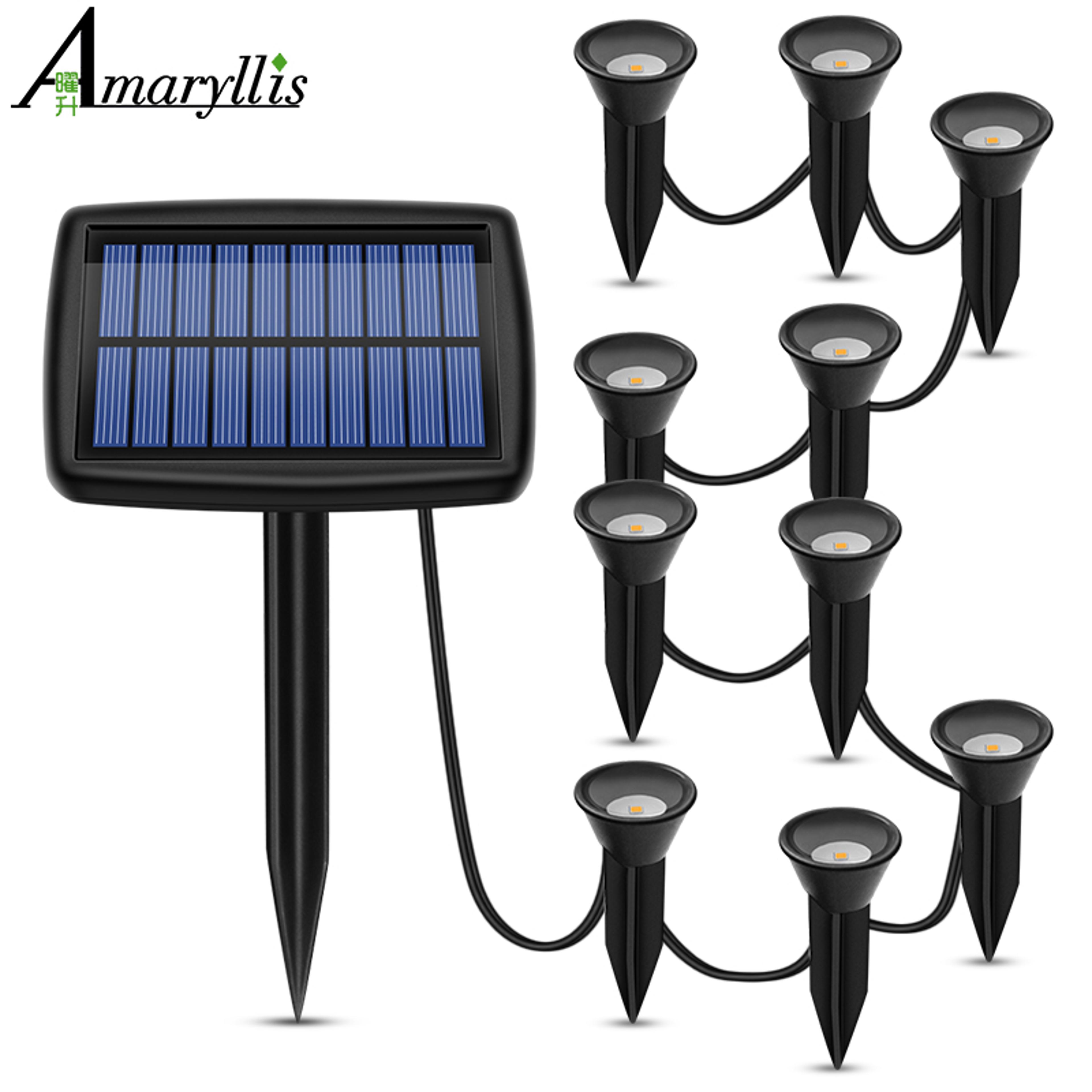 solar garden lights 10 in 1 outdoor waterproof led pathway lighting for yard patio driveway