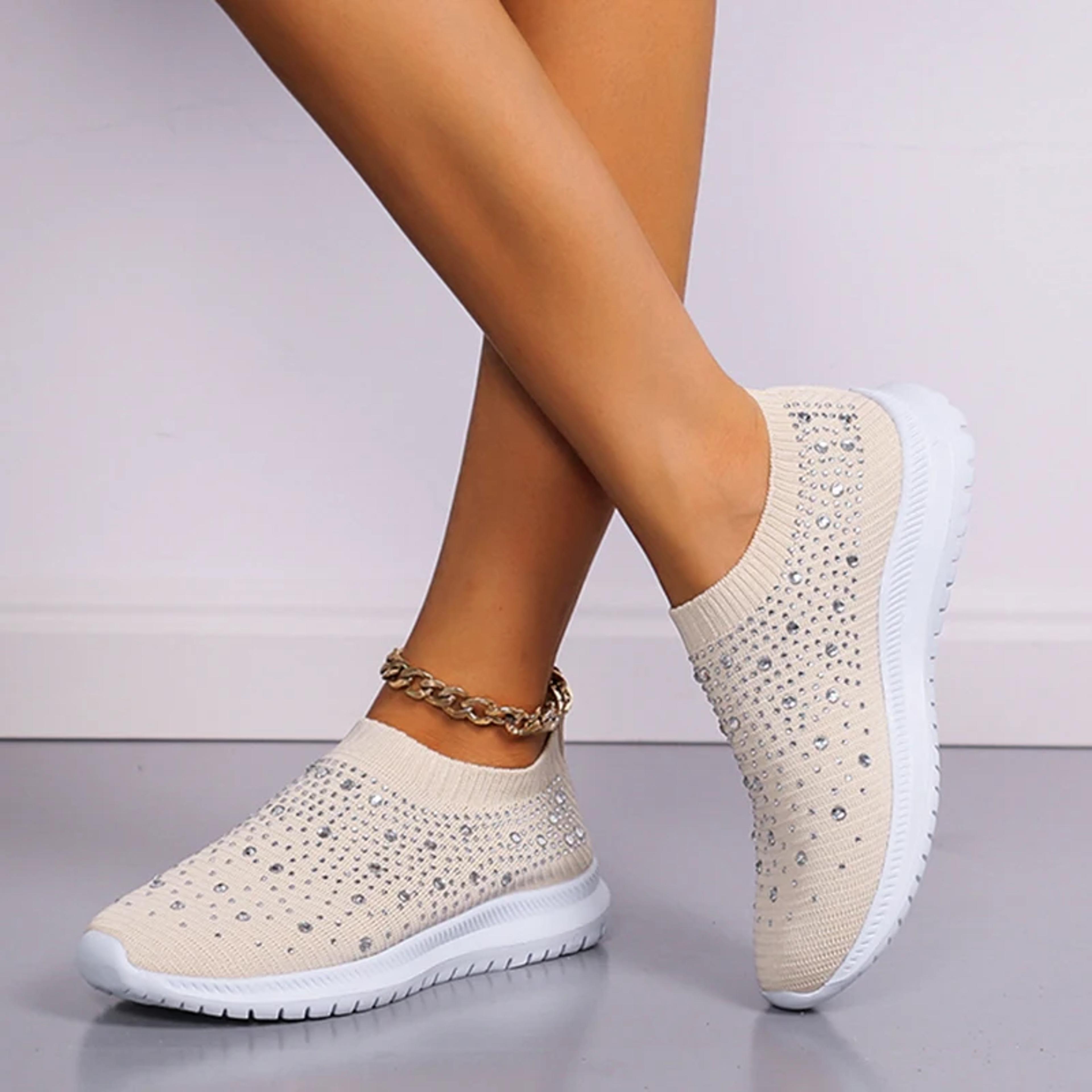 breathable mesh sneakers for women soft sole non slip walking shoes