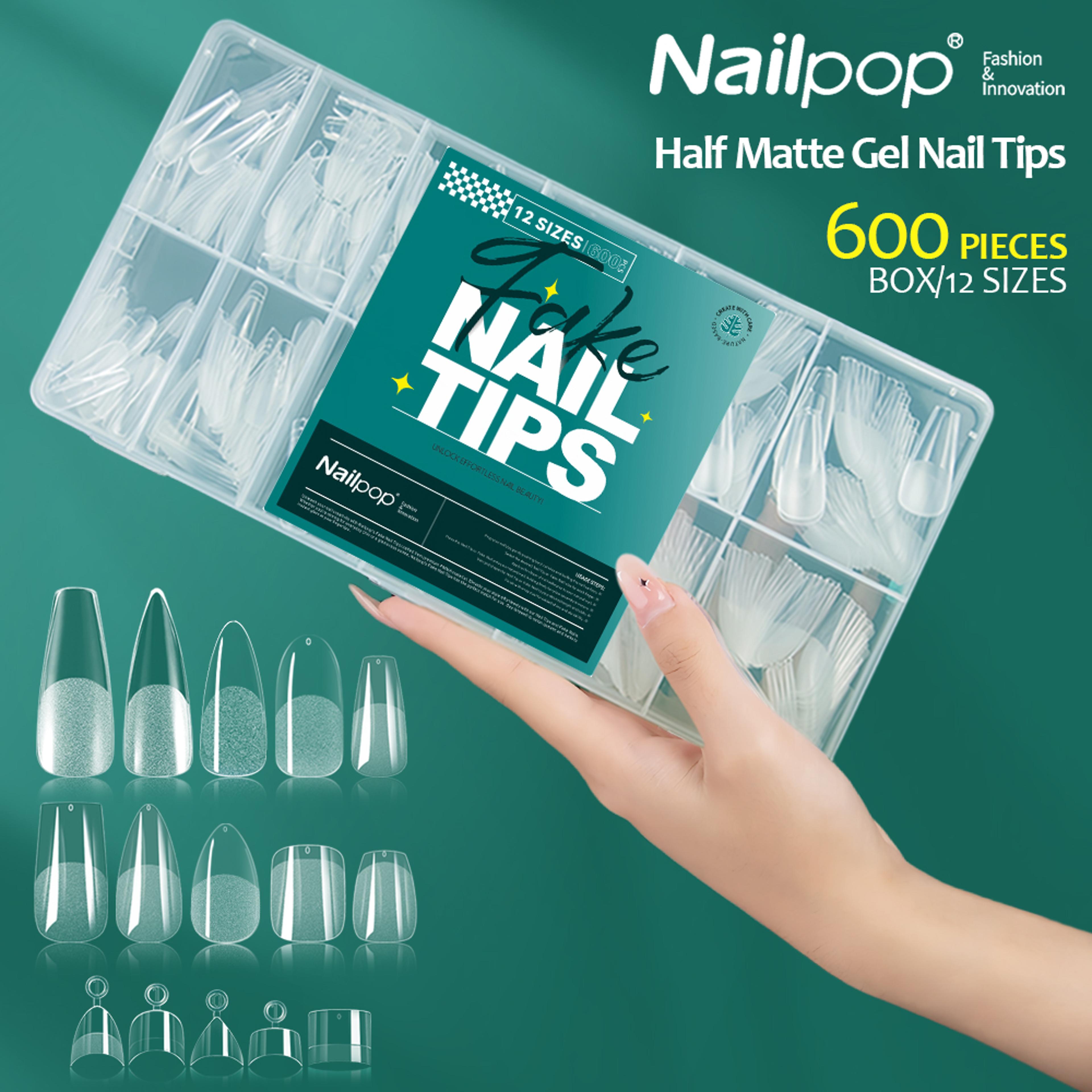 soft gel nail tips full cover coffin almond oval nail extensions kit