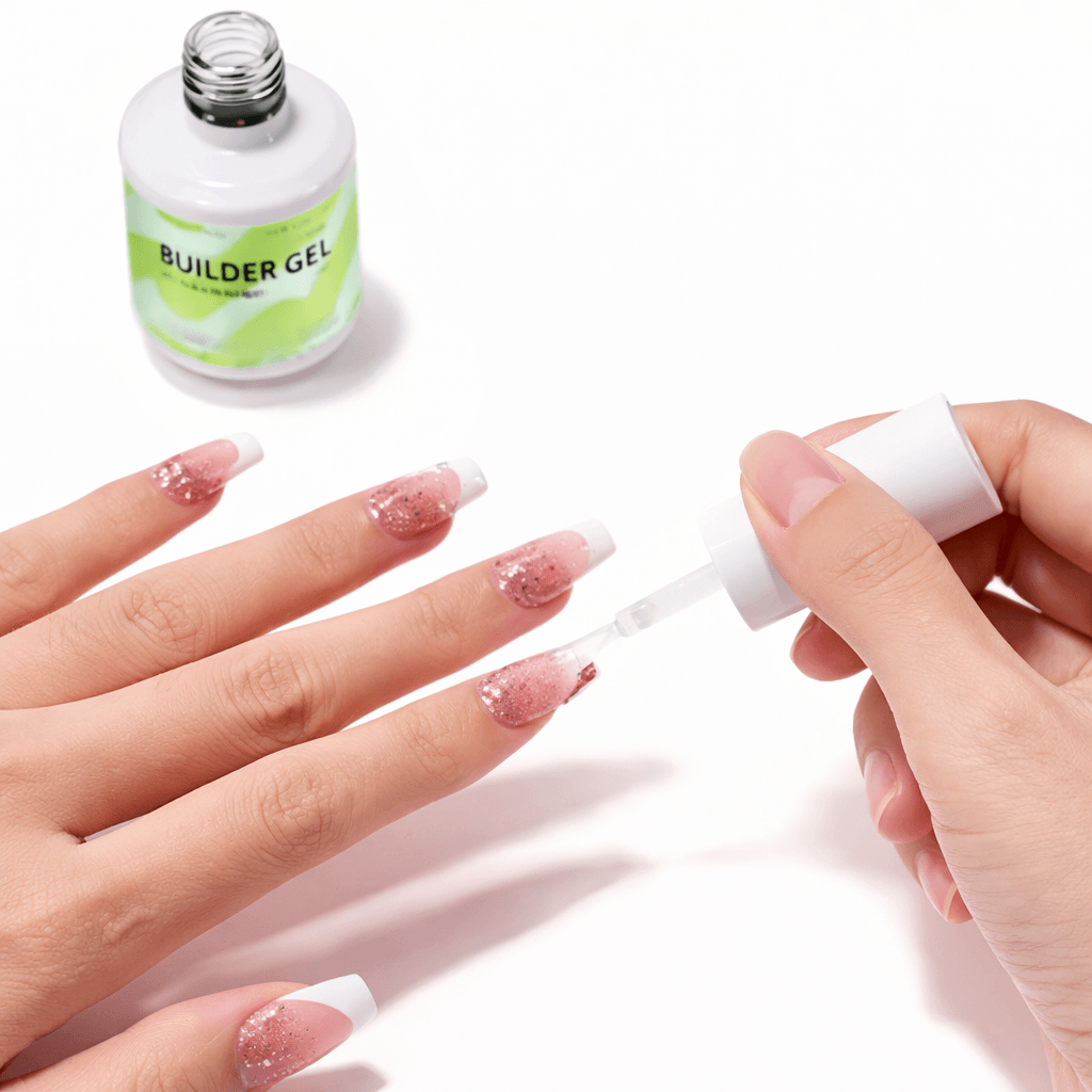 7-in-1 builder nail gel with brush for strong nail extensions and repair