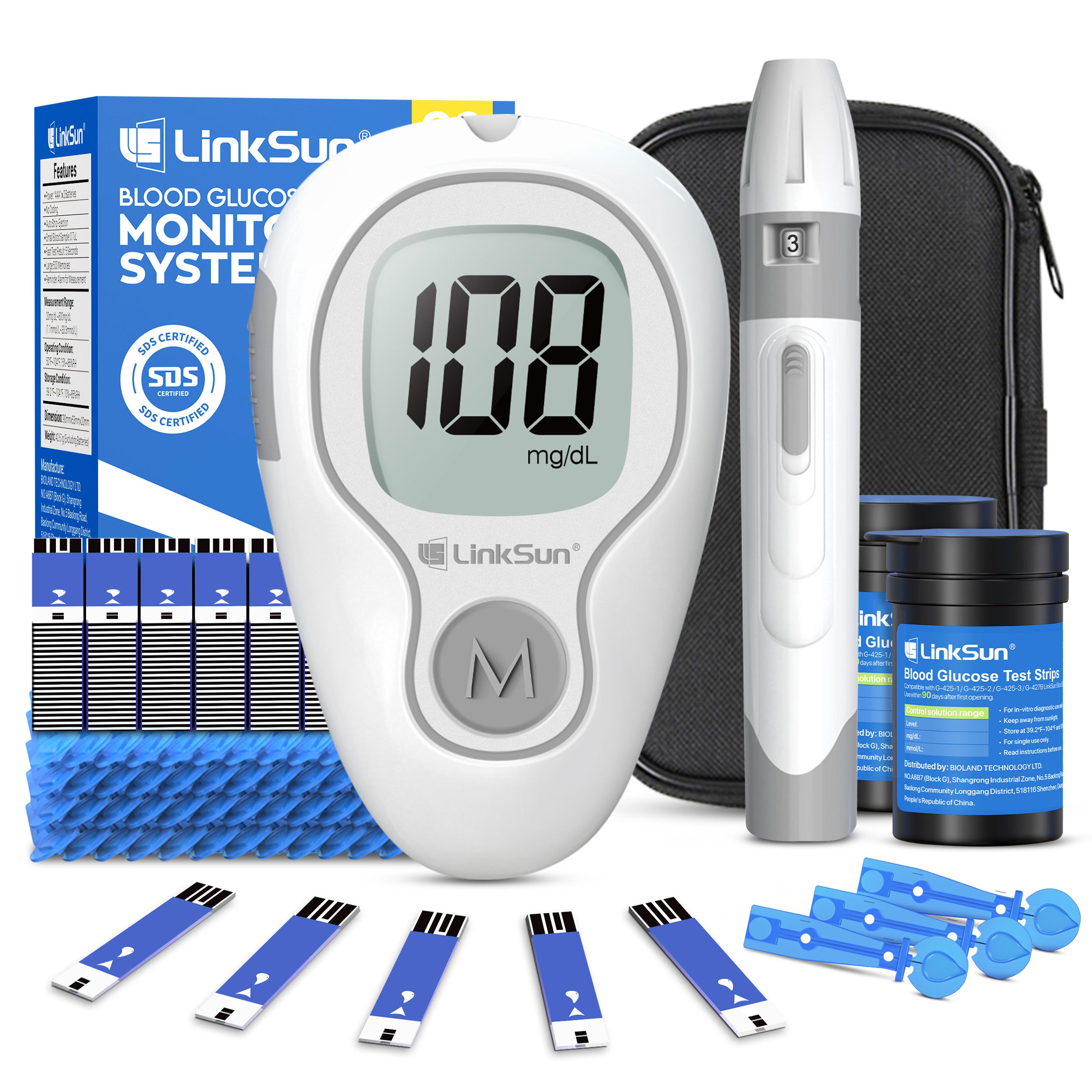 smart blood glucose monitor kit with test strips and lancets easy diabetes testing system