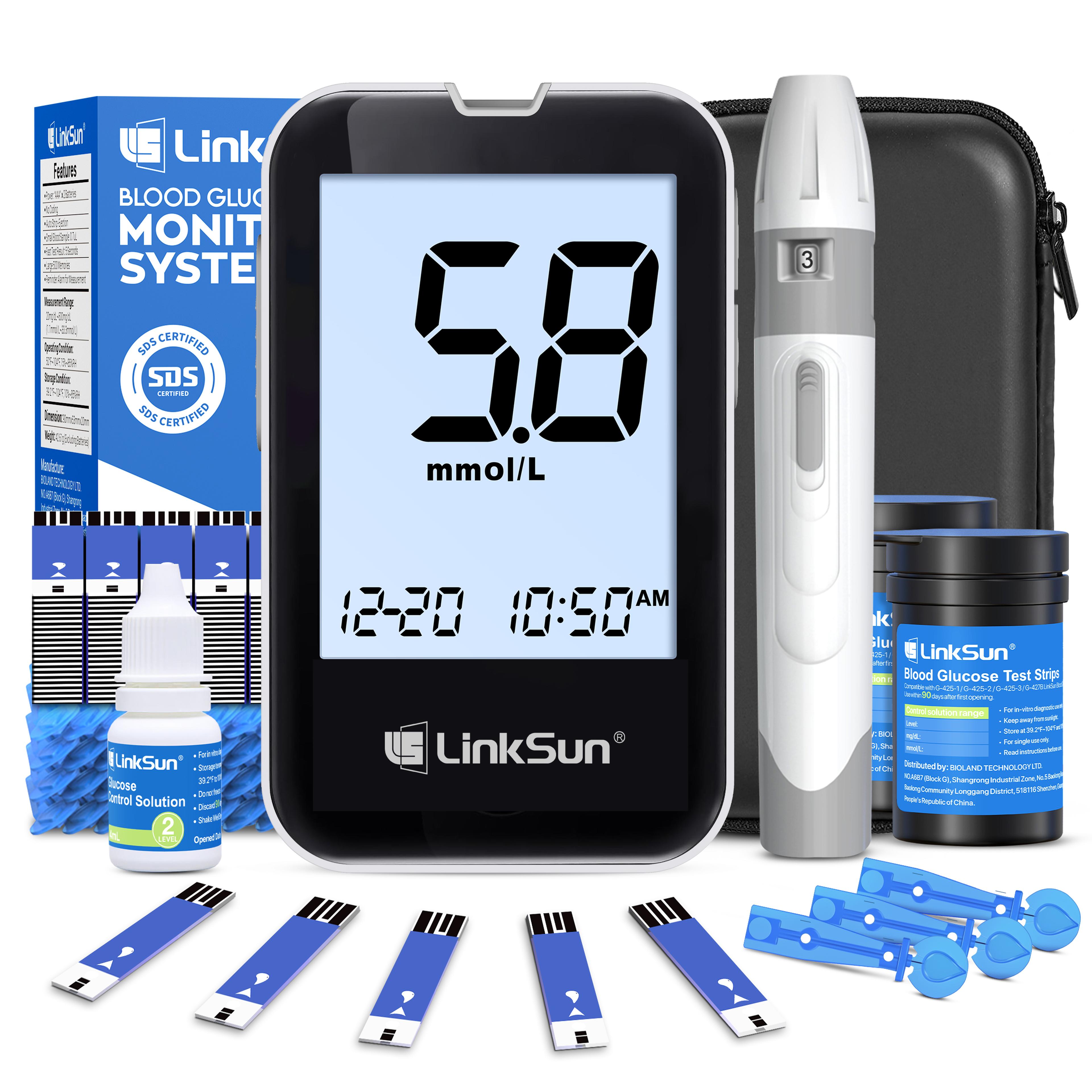 accurate blood glucose meter kit with large display no coding diabetes testing system