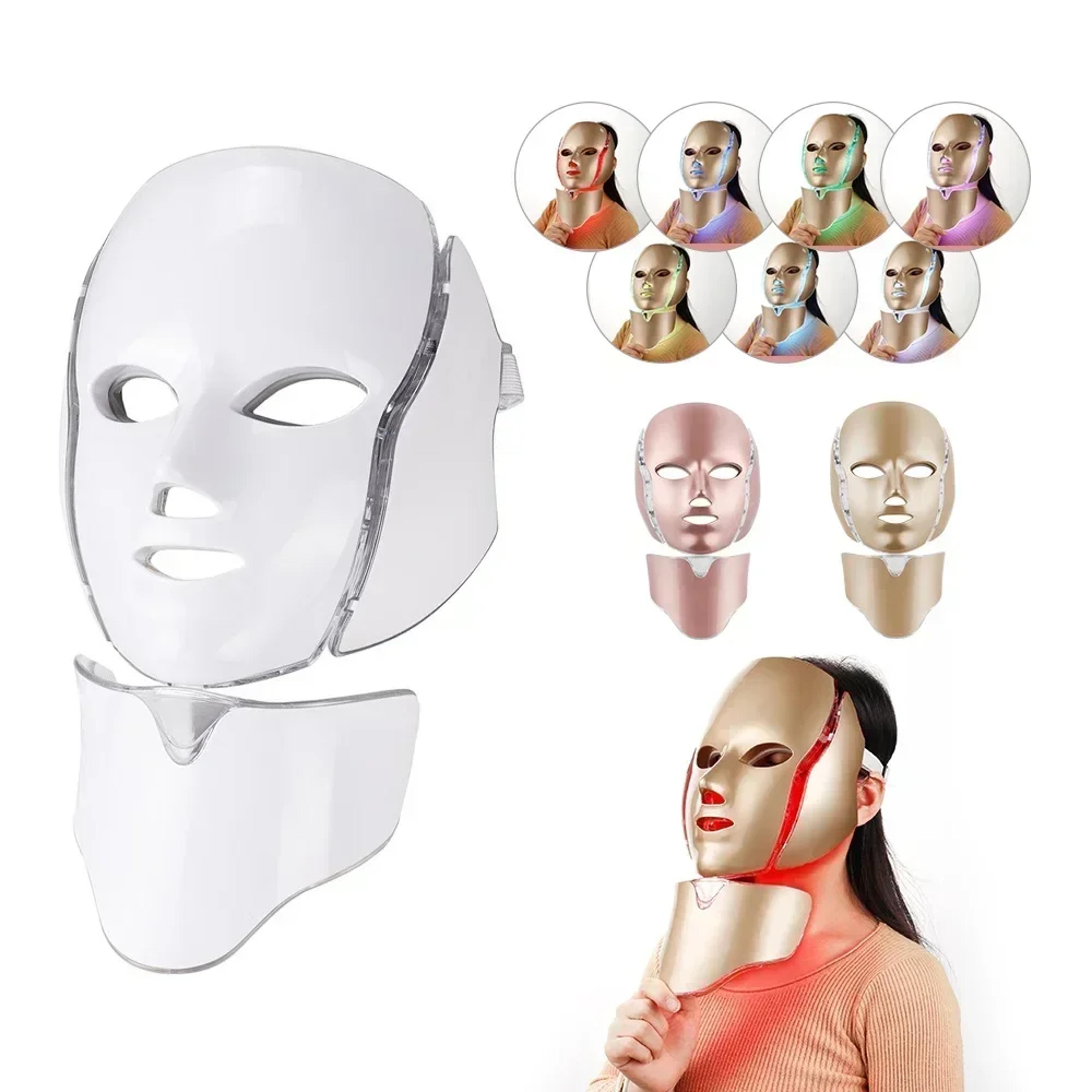 7 color led light therapy face neck mask anti aging skin rejuvenation beauty device