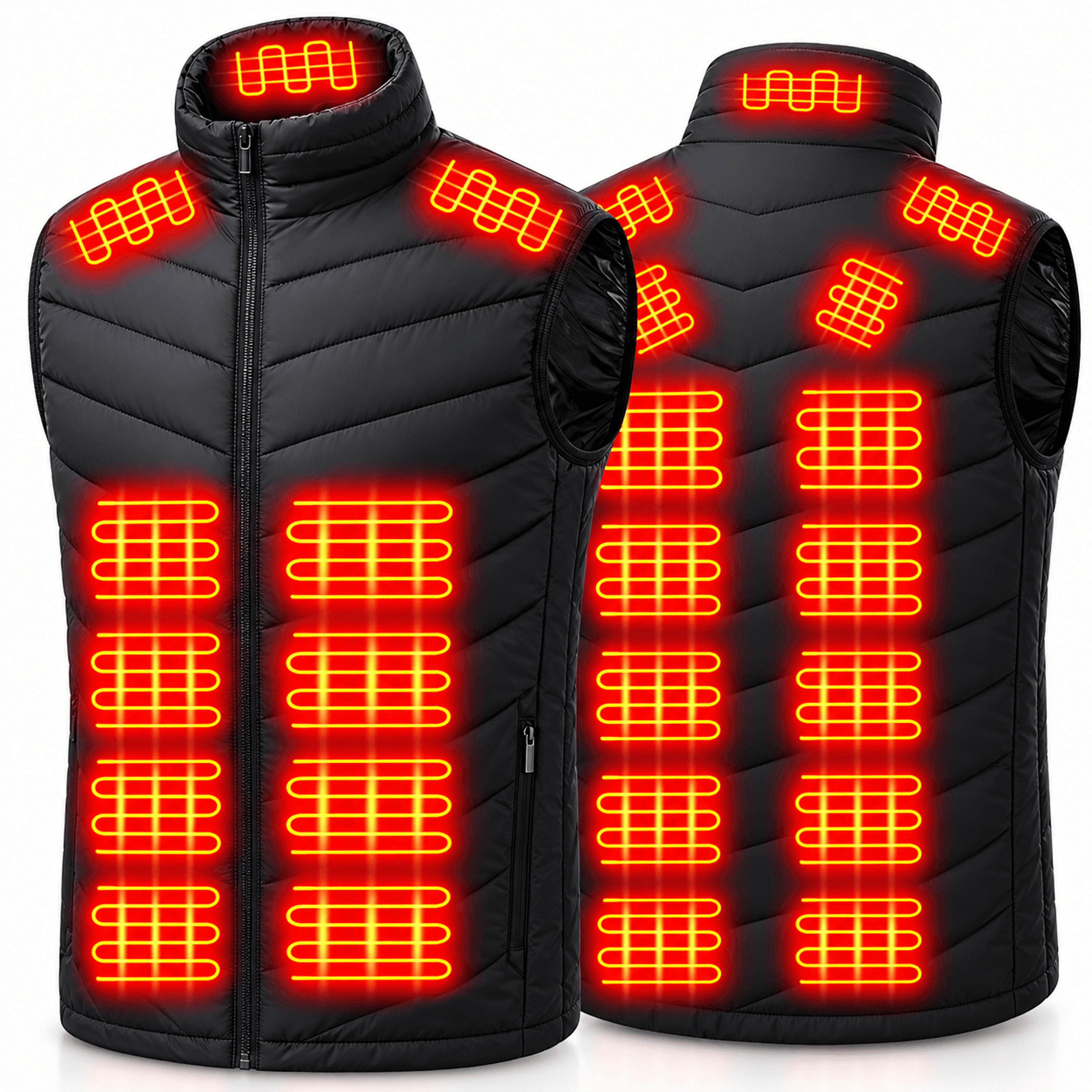 heated vest with 25 heating zones and 3 temperature settings