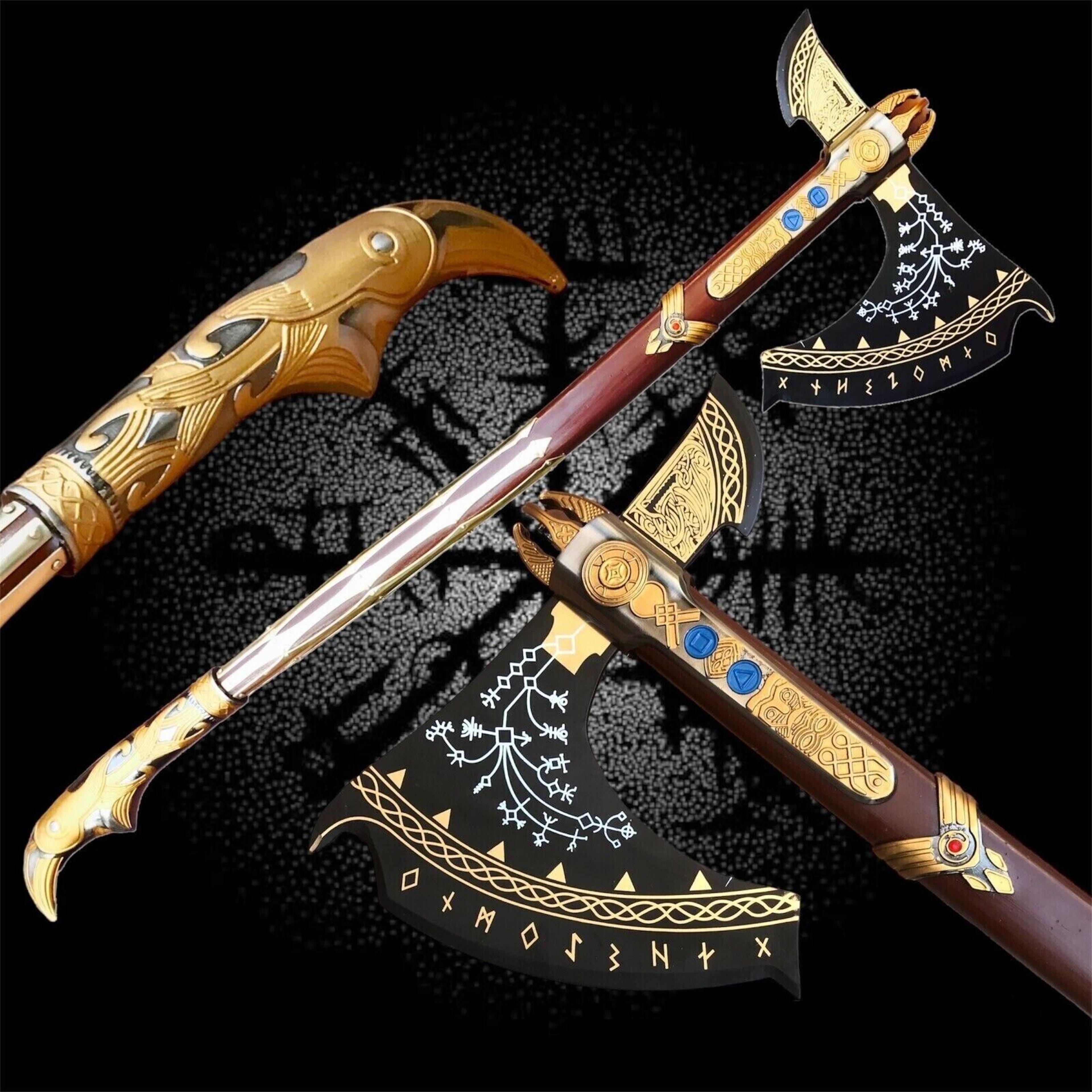 god of war – leviathan axe replica | kratos iconic norse weapon | new edition level 7 collectible with leather sheath