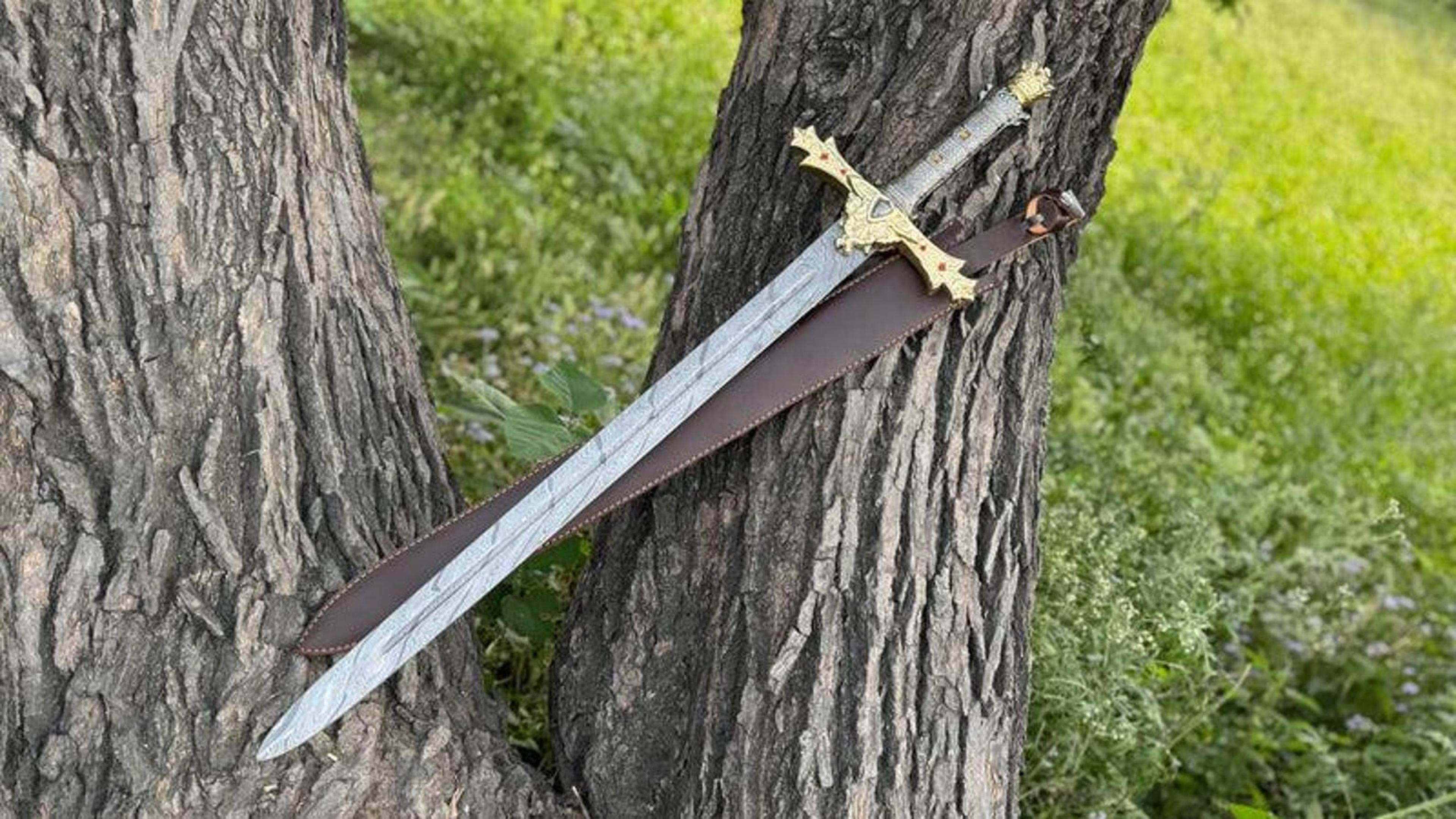 handmade damascus steel royal serpent sword medieval fantasy collectible gift for collectors