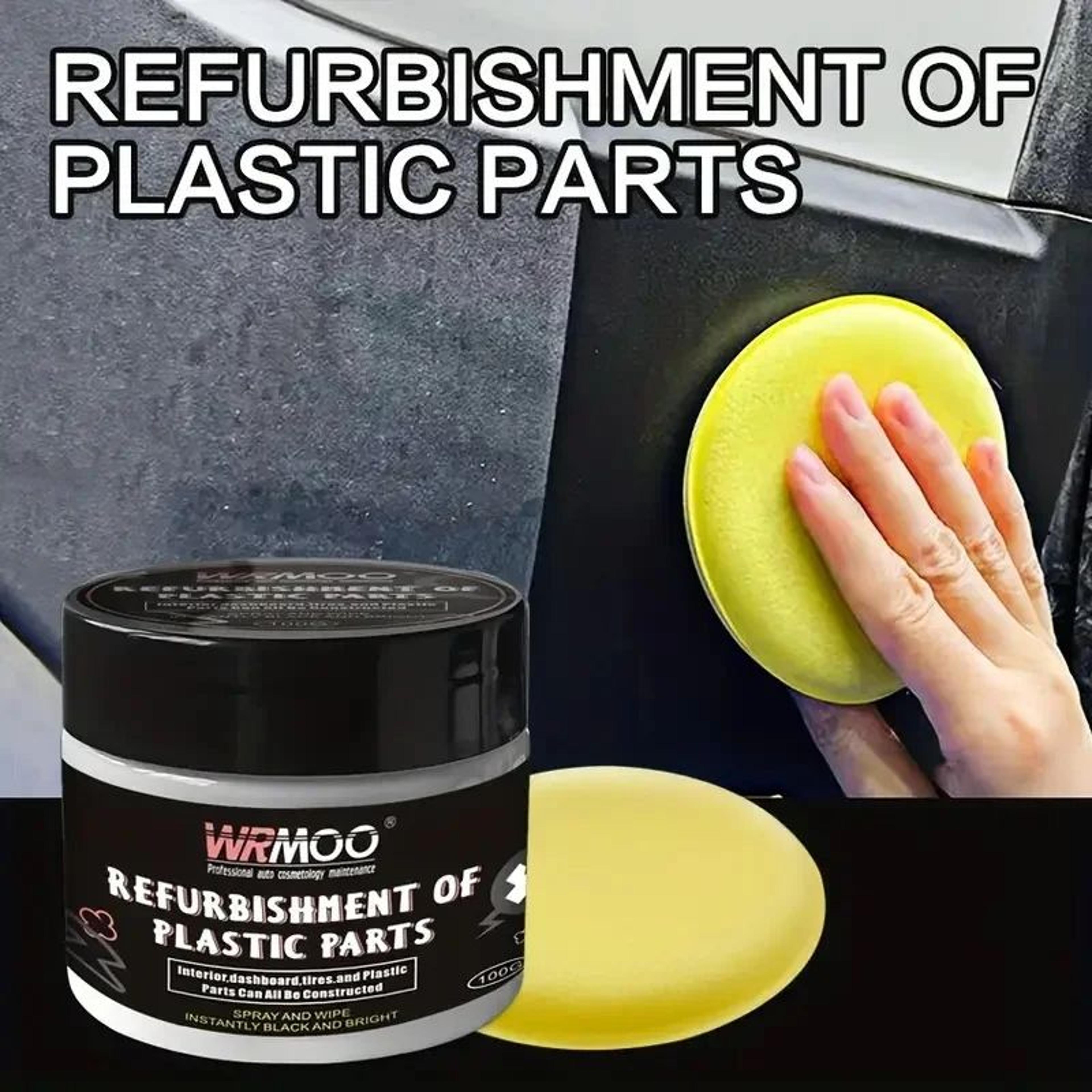 car plastic restorer, back to black gloss renewal wax for interior & exterior, durable repair coating