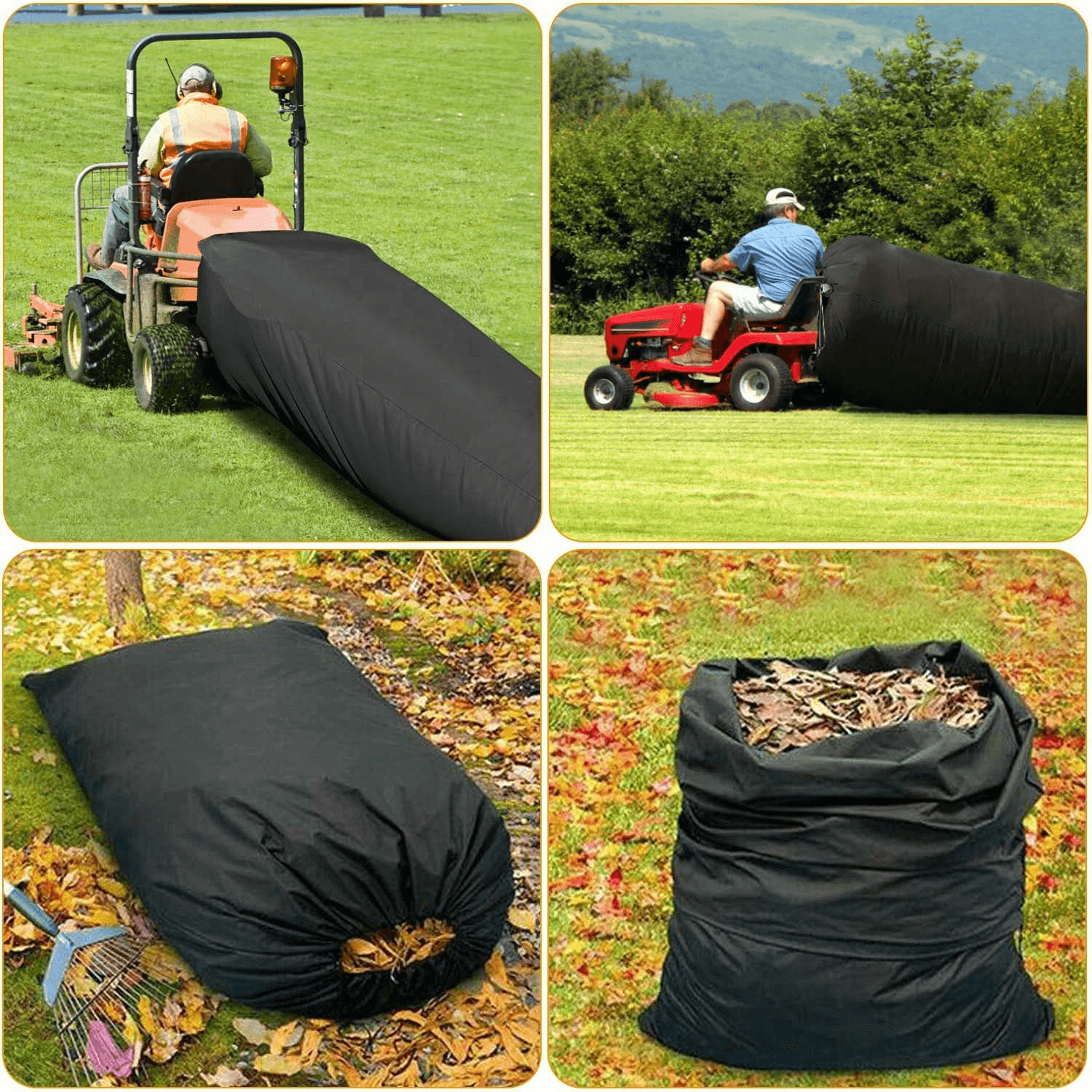 lawn tractor leaf bag for riding mower, universal collection system grass catcher bag for yard waste, leaves & debris