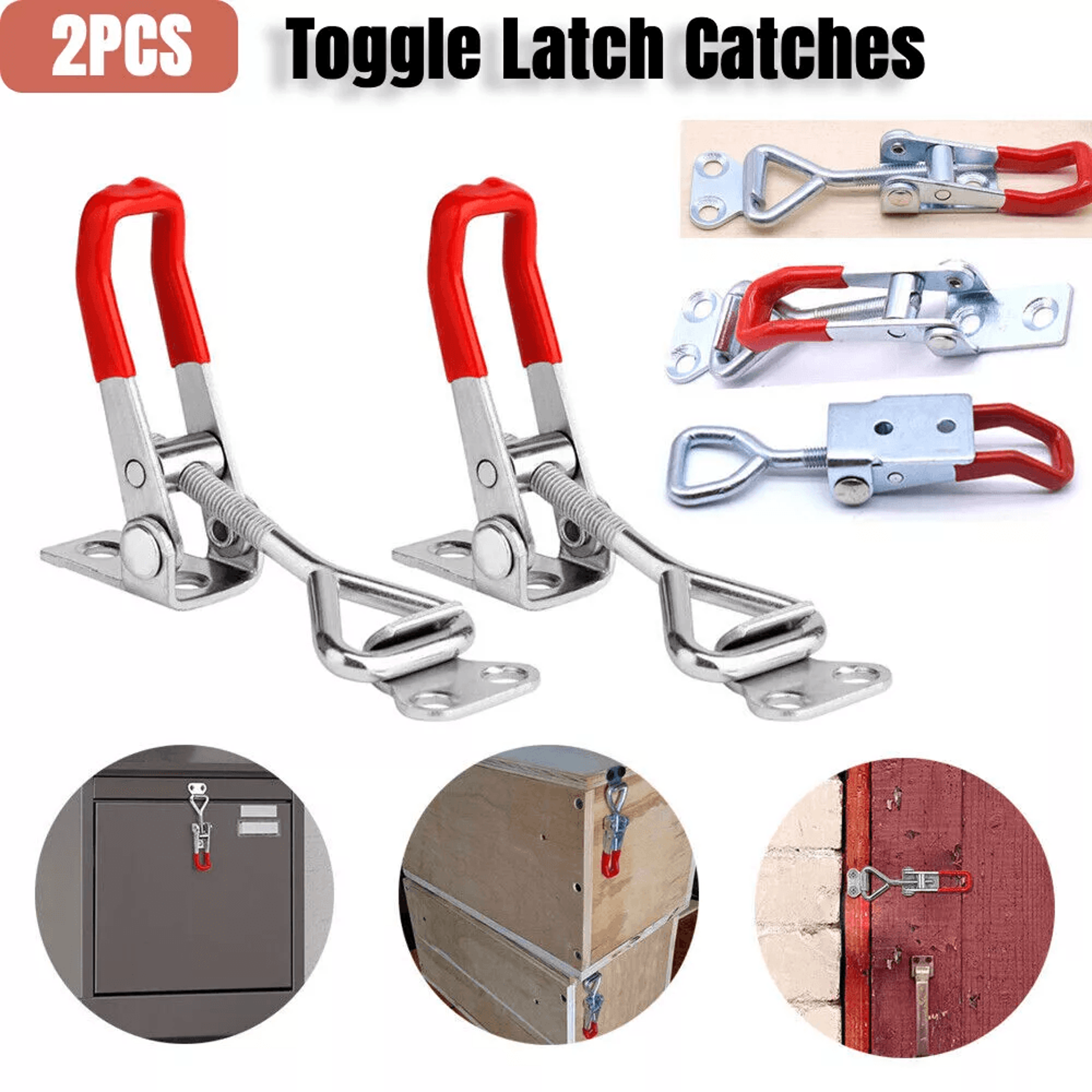 2pcs heavy duty toggle latch catch adjustable lock clamp clip anti-rust fastener for toolboxes, cases, cabinets