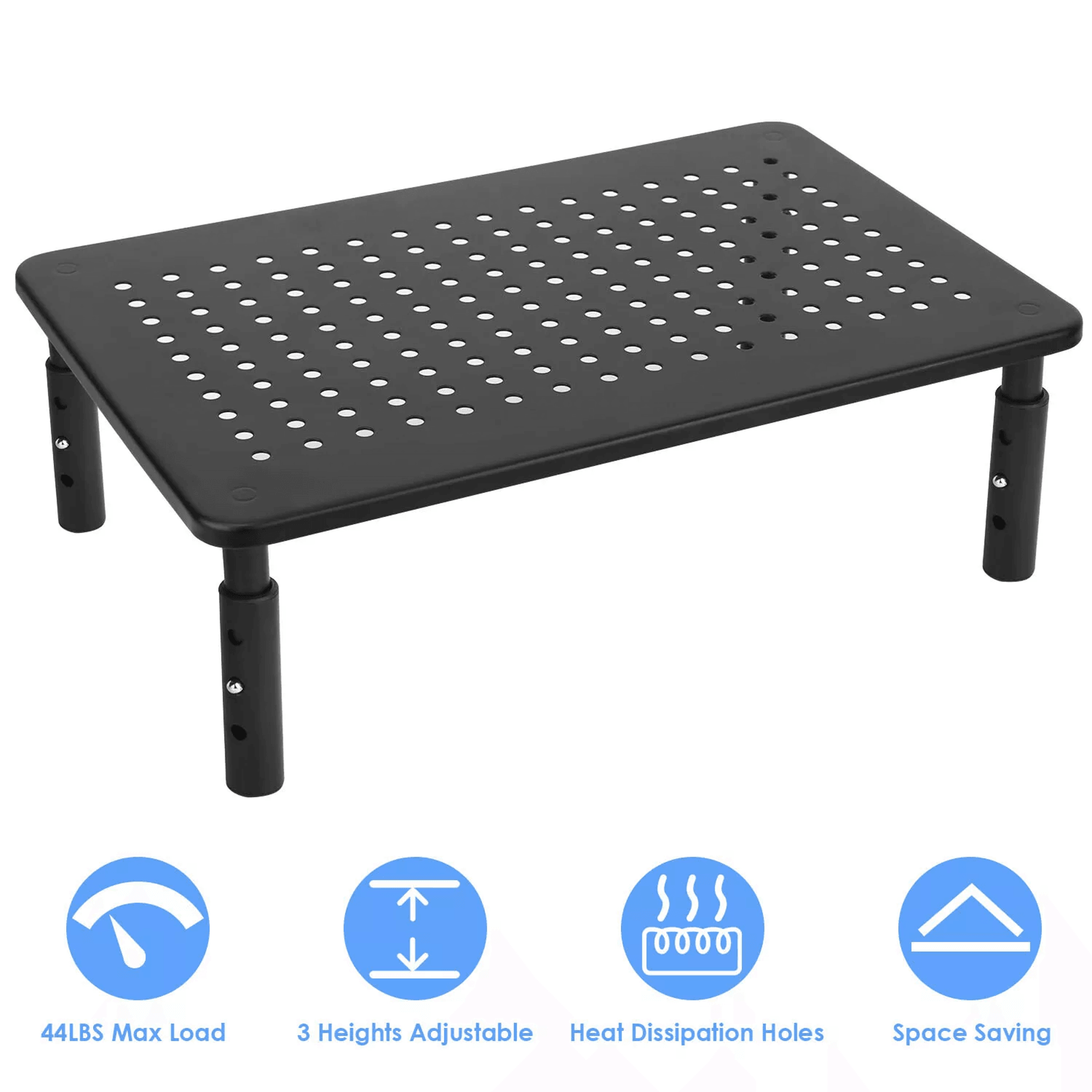 adjustable monitor stand riser, ergonomic computer desk organizer for desktop, laptop & printer