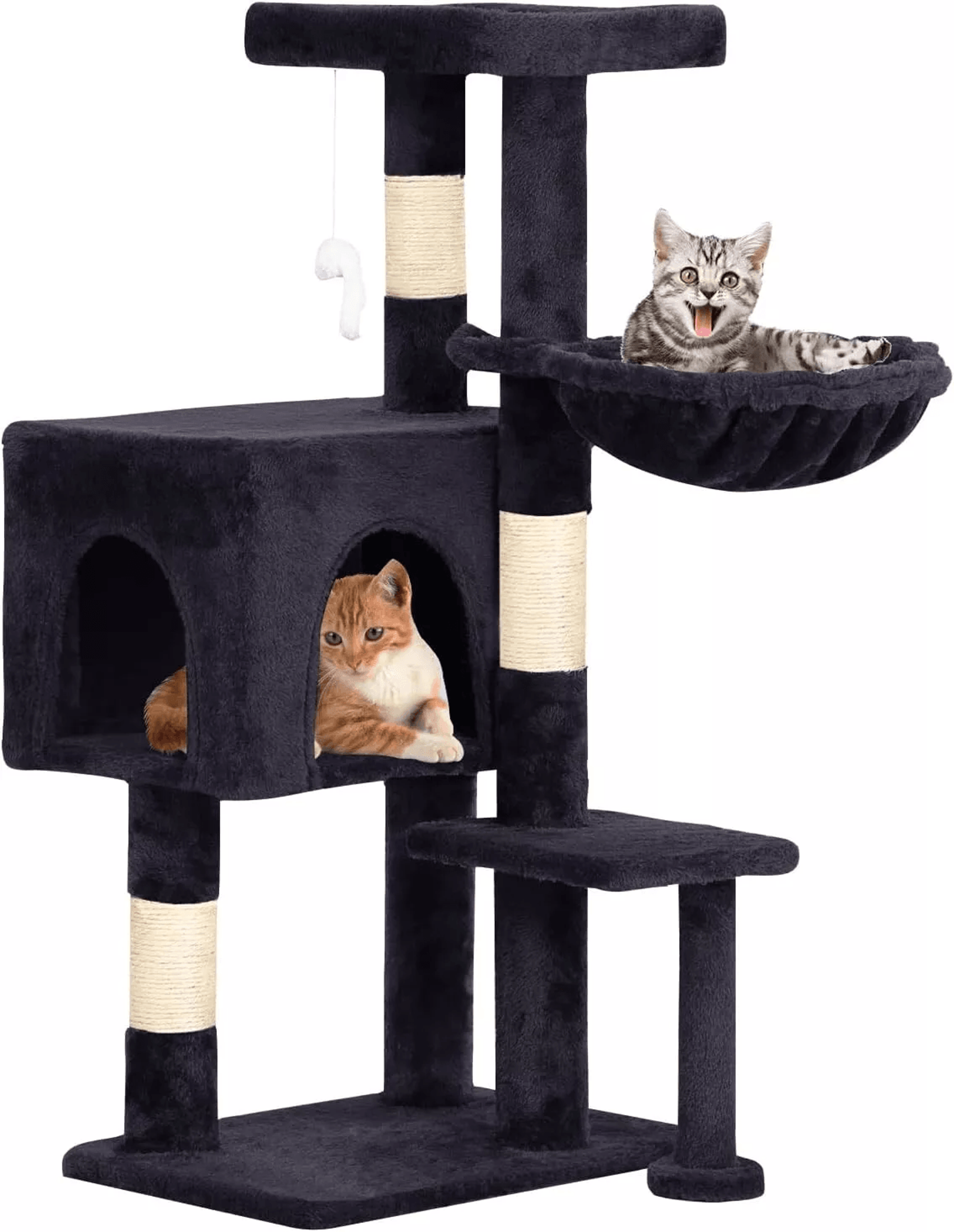 cat tree tower for indoor cats with scratching posts, cat condo cradle multi-level cat furniture for climbing, resting