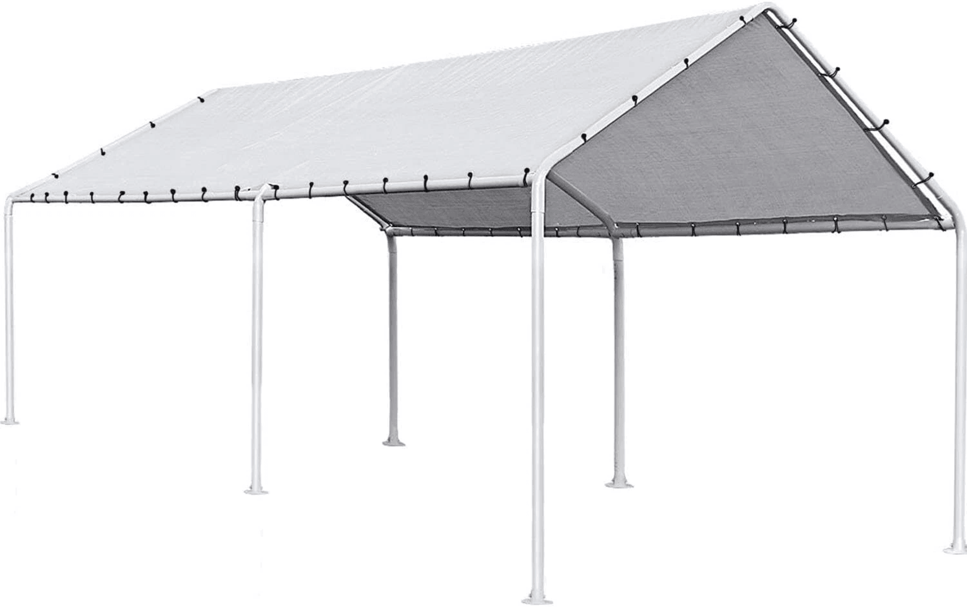 heavy duty carport canopy garage tent, steel frame shelter for cars, boats & events