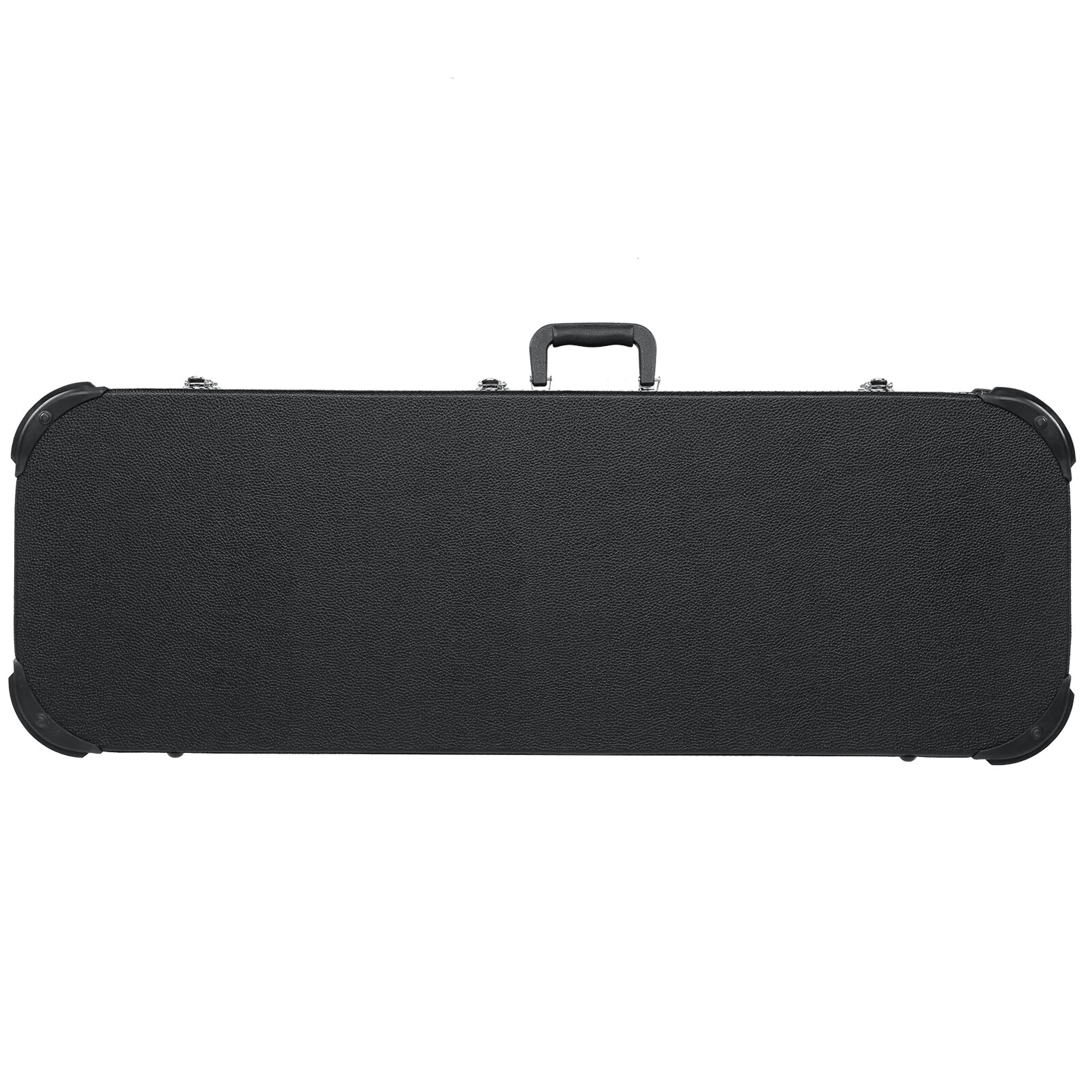 protable electric guitar square hard case lockable wood hardshell case with plush interior for standard electric guitars