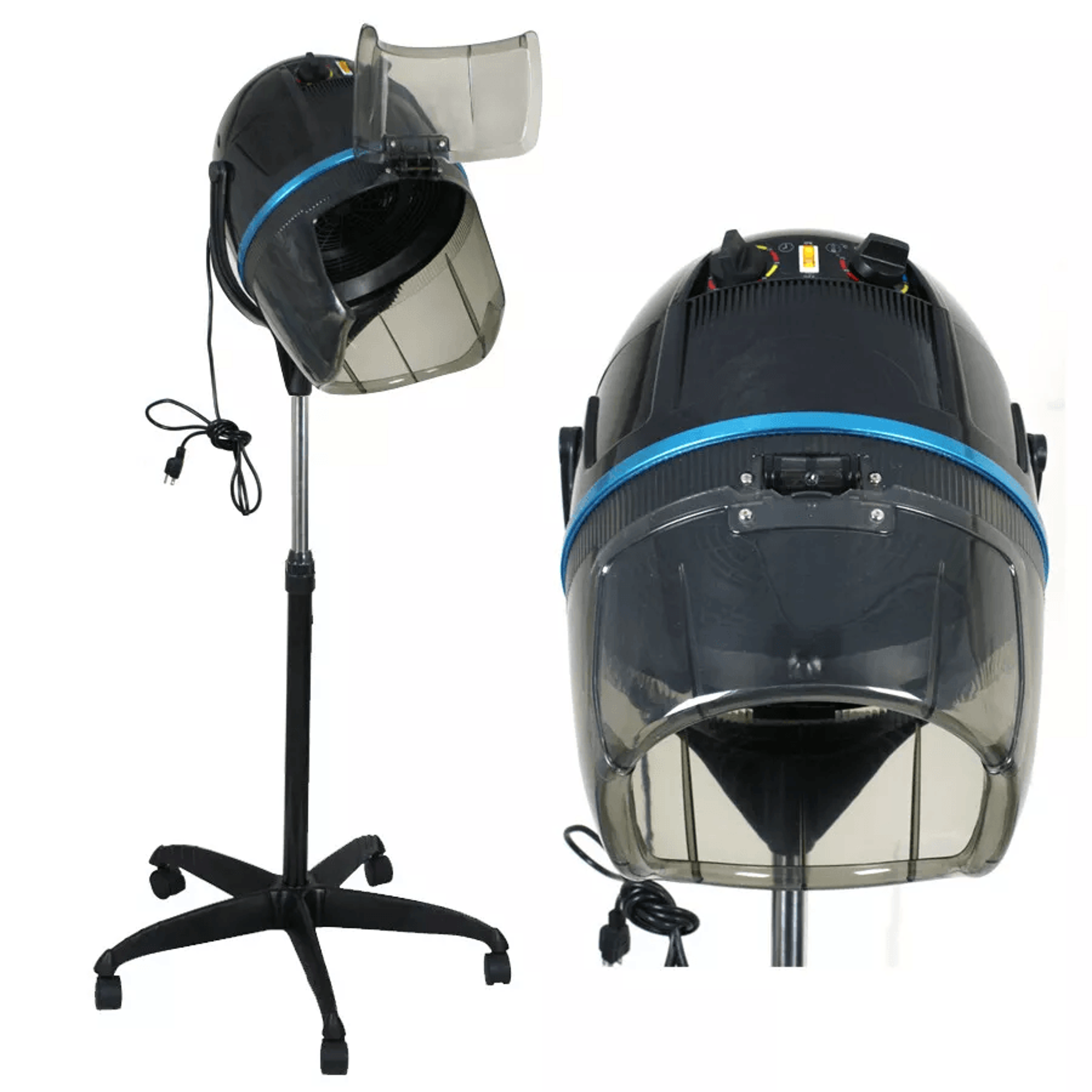professional hooded hair dryer with adjustable stand & wheels – 1300w bonnet dryer for salon & home use