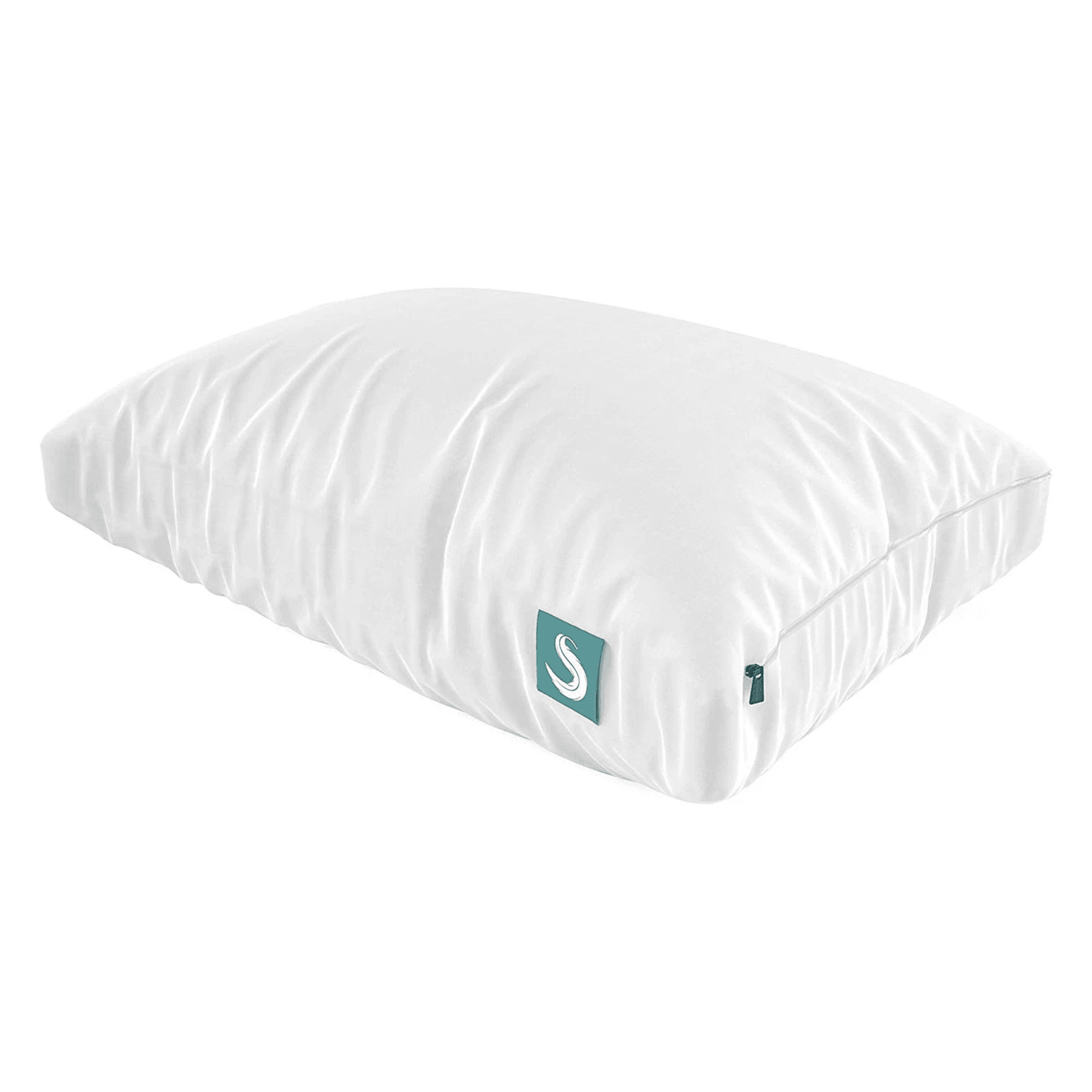 bed support sleeping pillow, adjustable queen size with microfiber cover, hypoallergenic & cooling white pillow