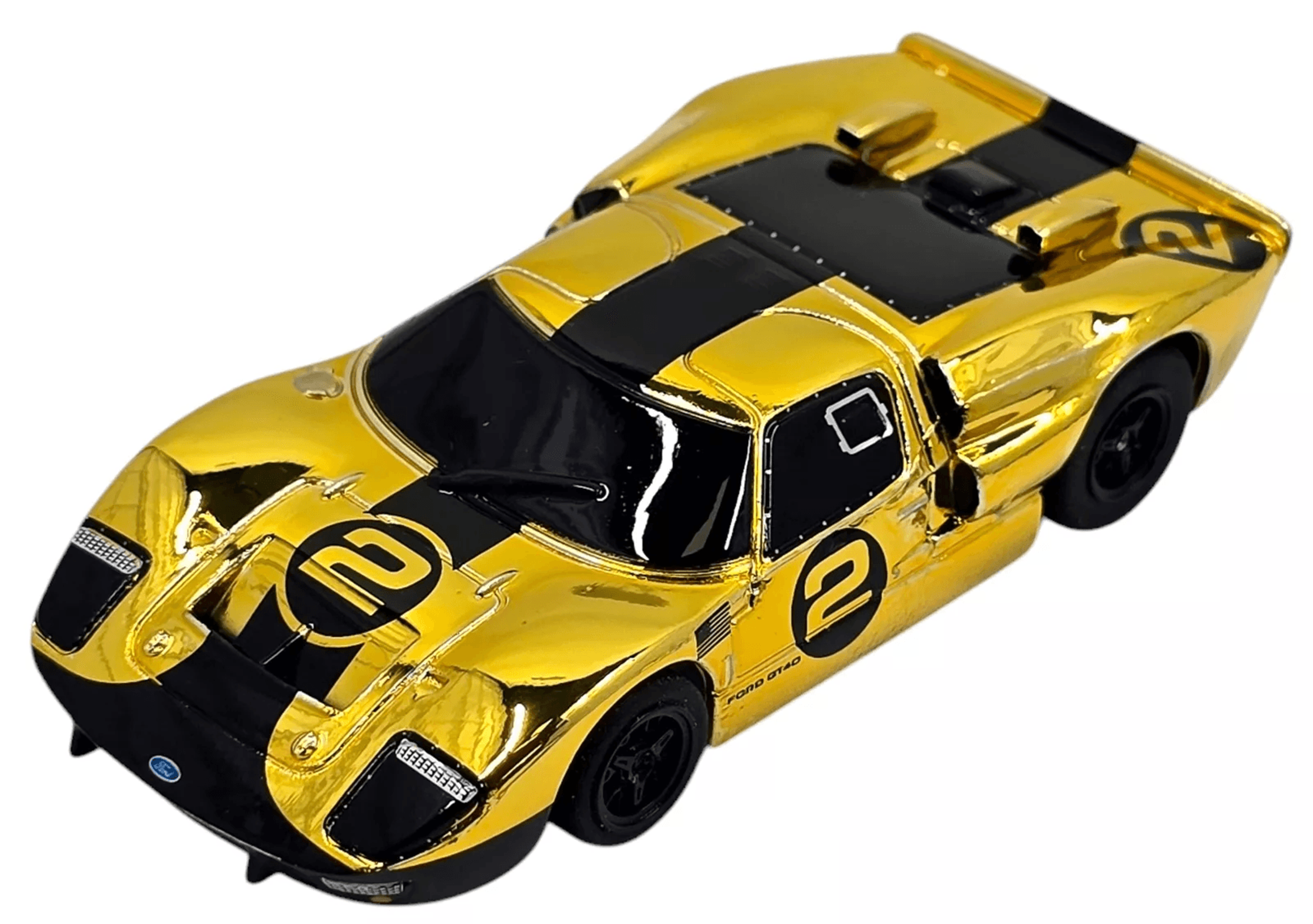 limited edition afx ford gt40 mirror gold chrome black, mega g+ ho scale slot car