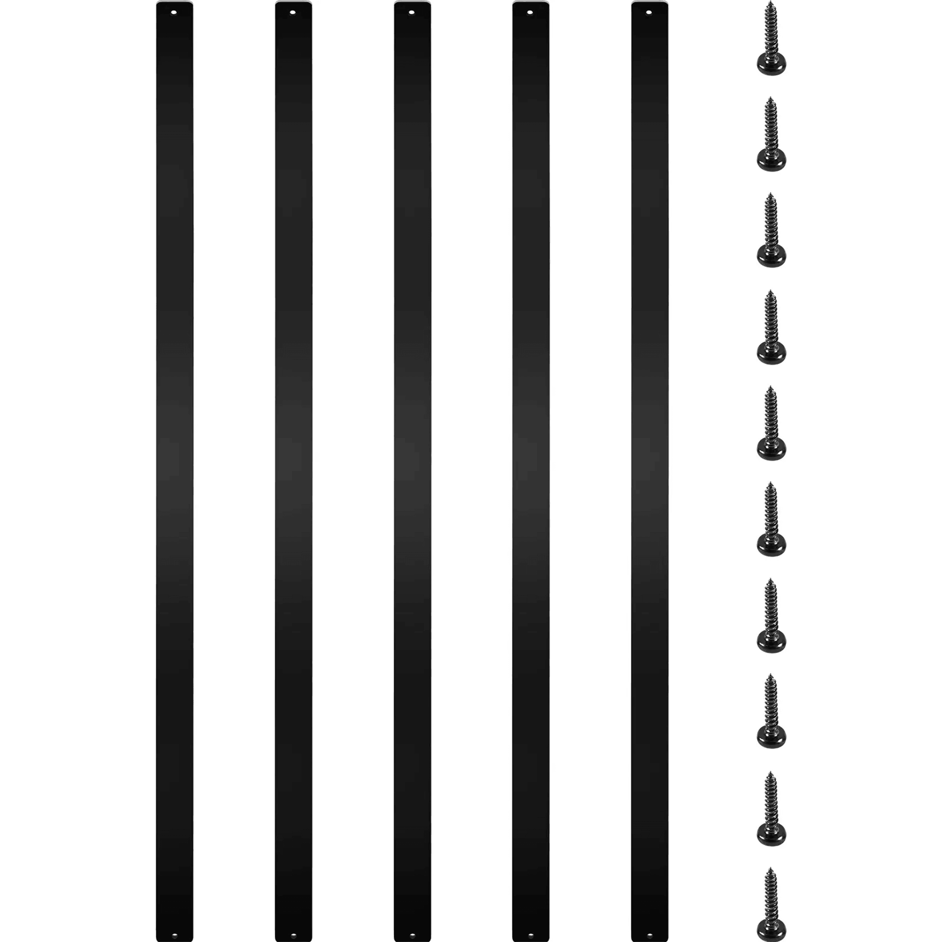 deck balusters metal deck spindles 76 pack aluminum alloy railing – matte black, outdoor staircase porch compatible
