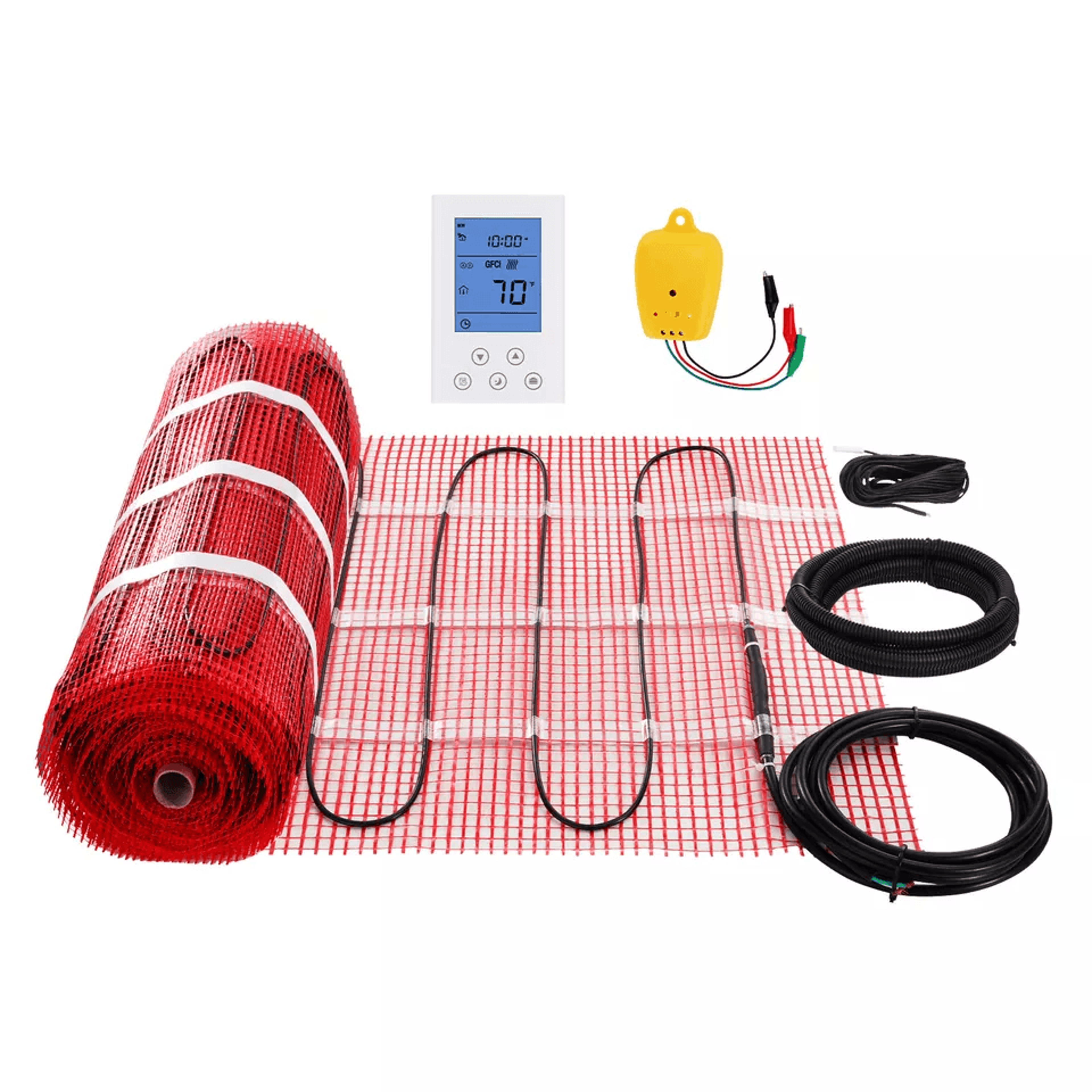 electric radiant floor heating system heat mat with programmable thermostat – energy-efficient underfloor heating