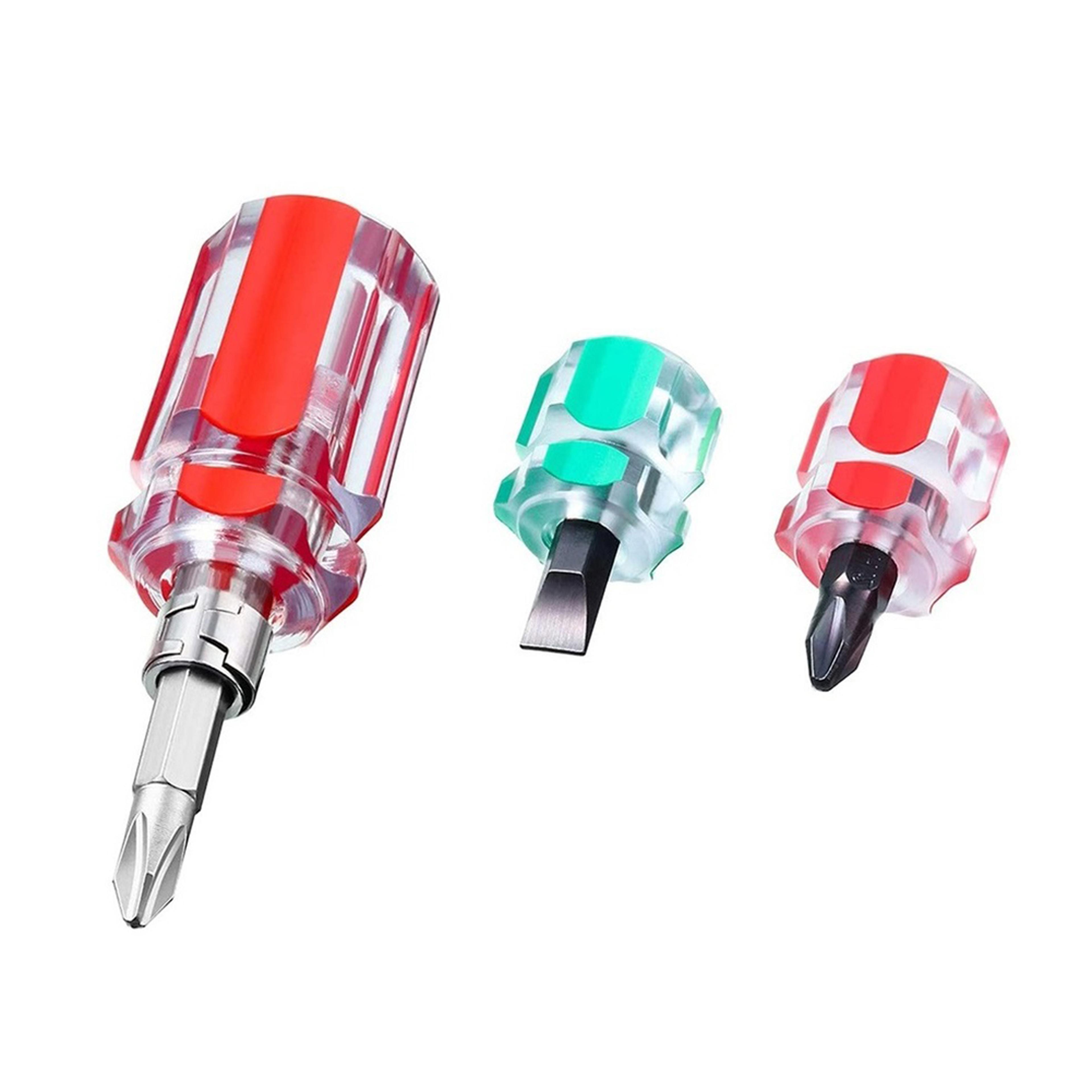 compact mini screwdriver set flat & phillips 2 in 1 for tight spaces & sewing repairs