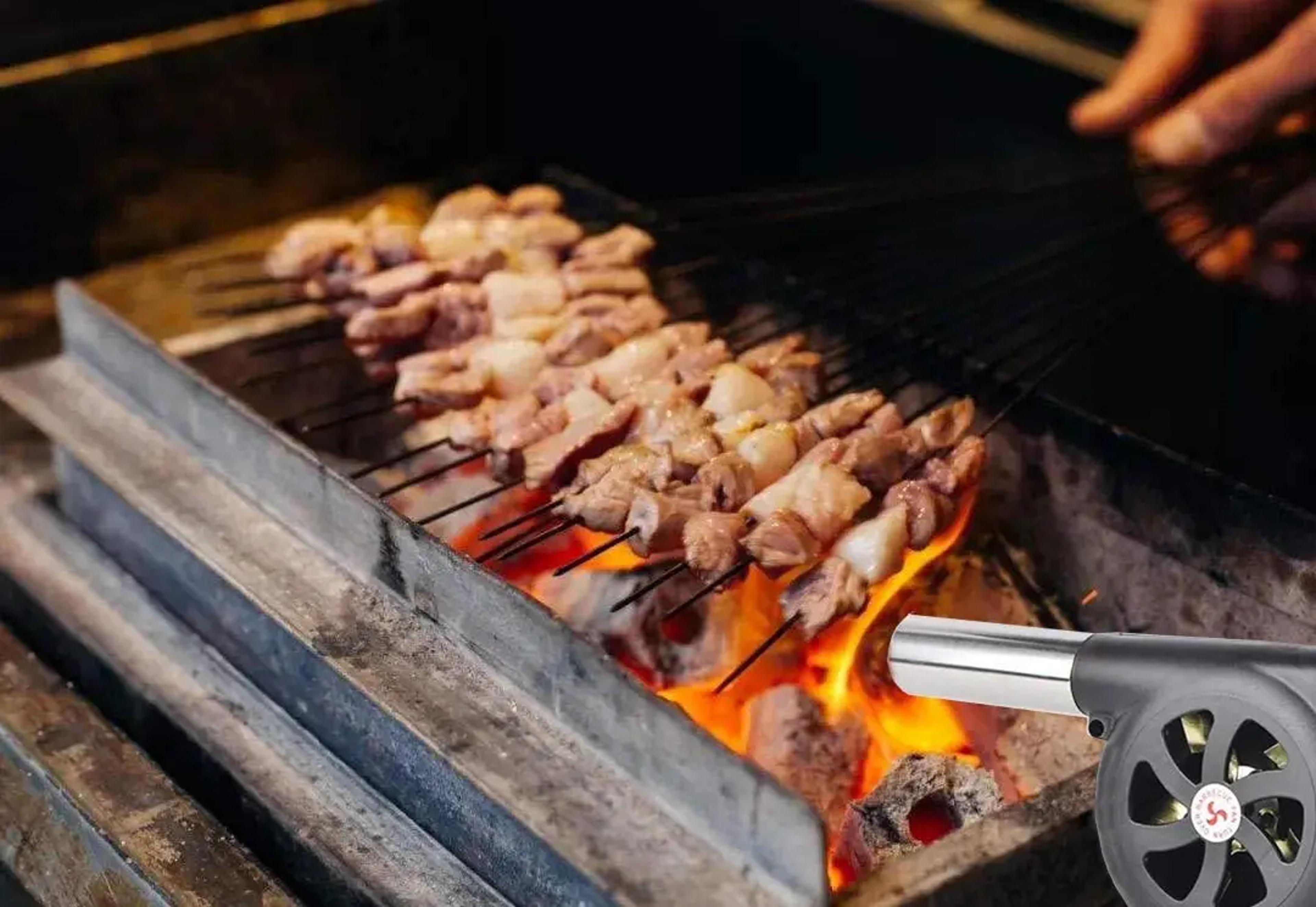 portable handheld bbq fan & charcoal grill blower manual fire starter tool for faster ignition