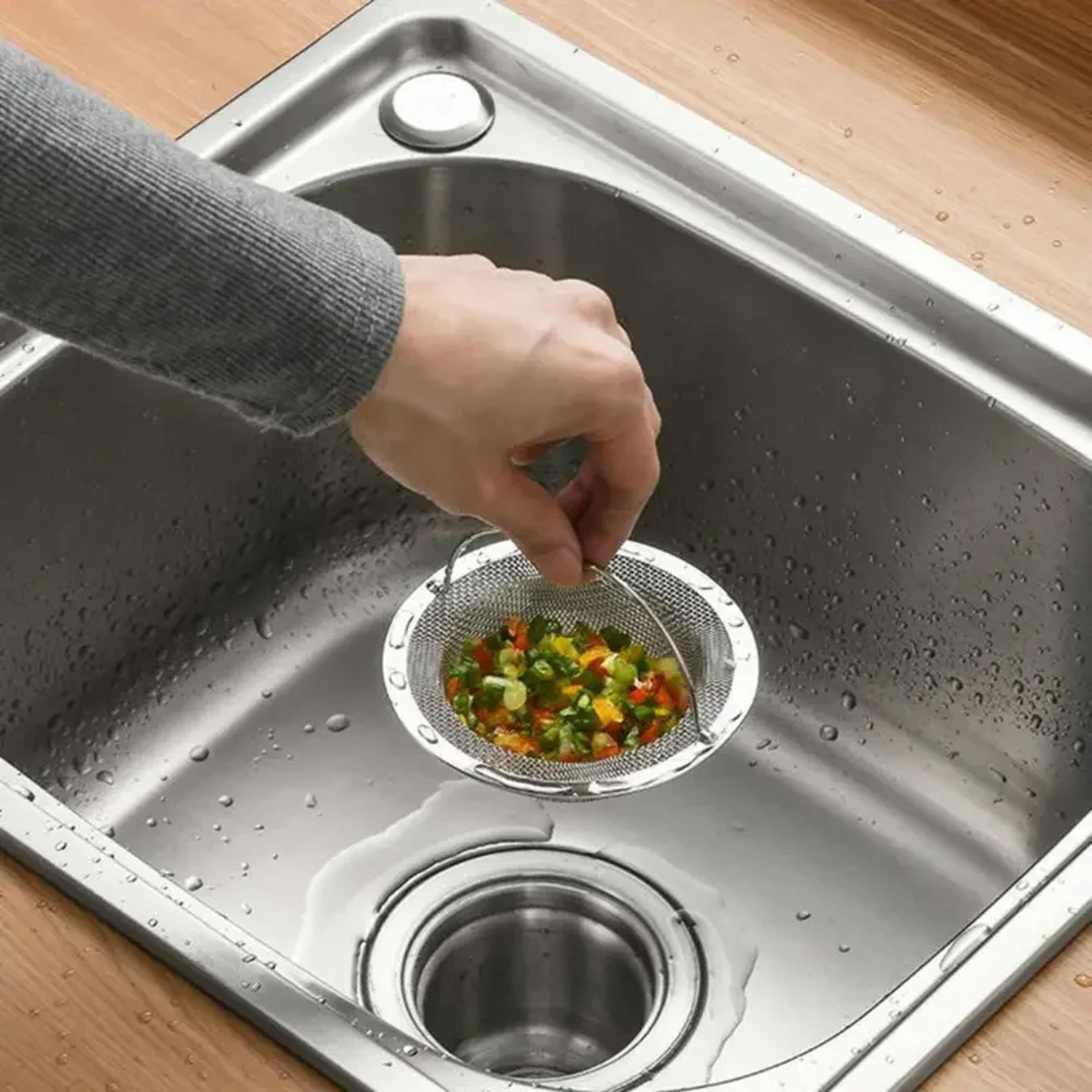 drainguard stainless steel sink strainer & hair catcher for kitchen sinks, bathtubs & shower drains