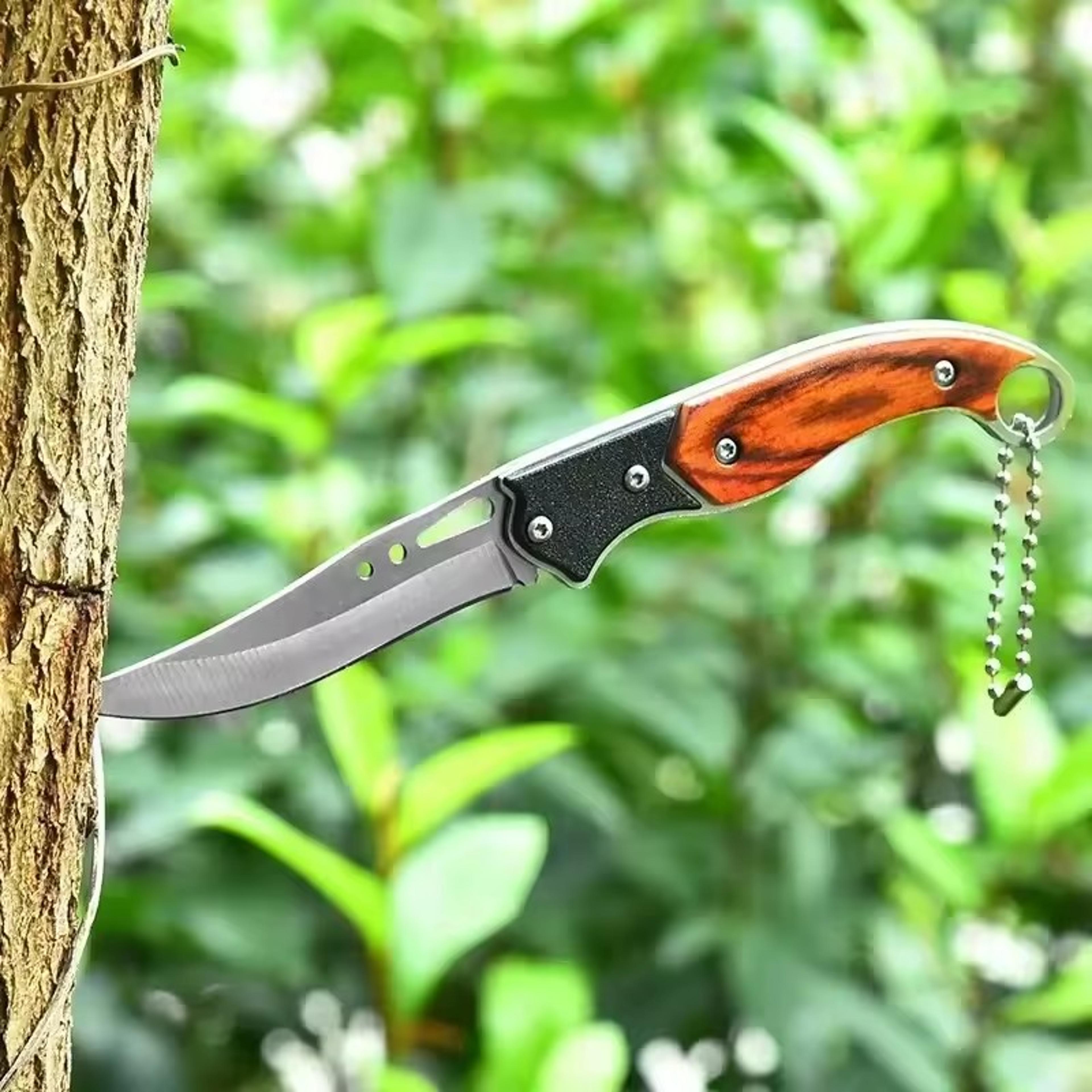portable edc folding knife compact pocket knife & survival keychain tool