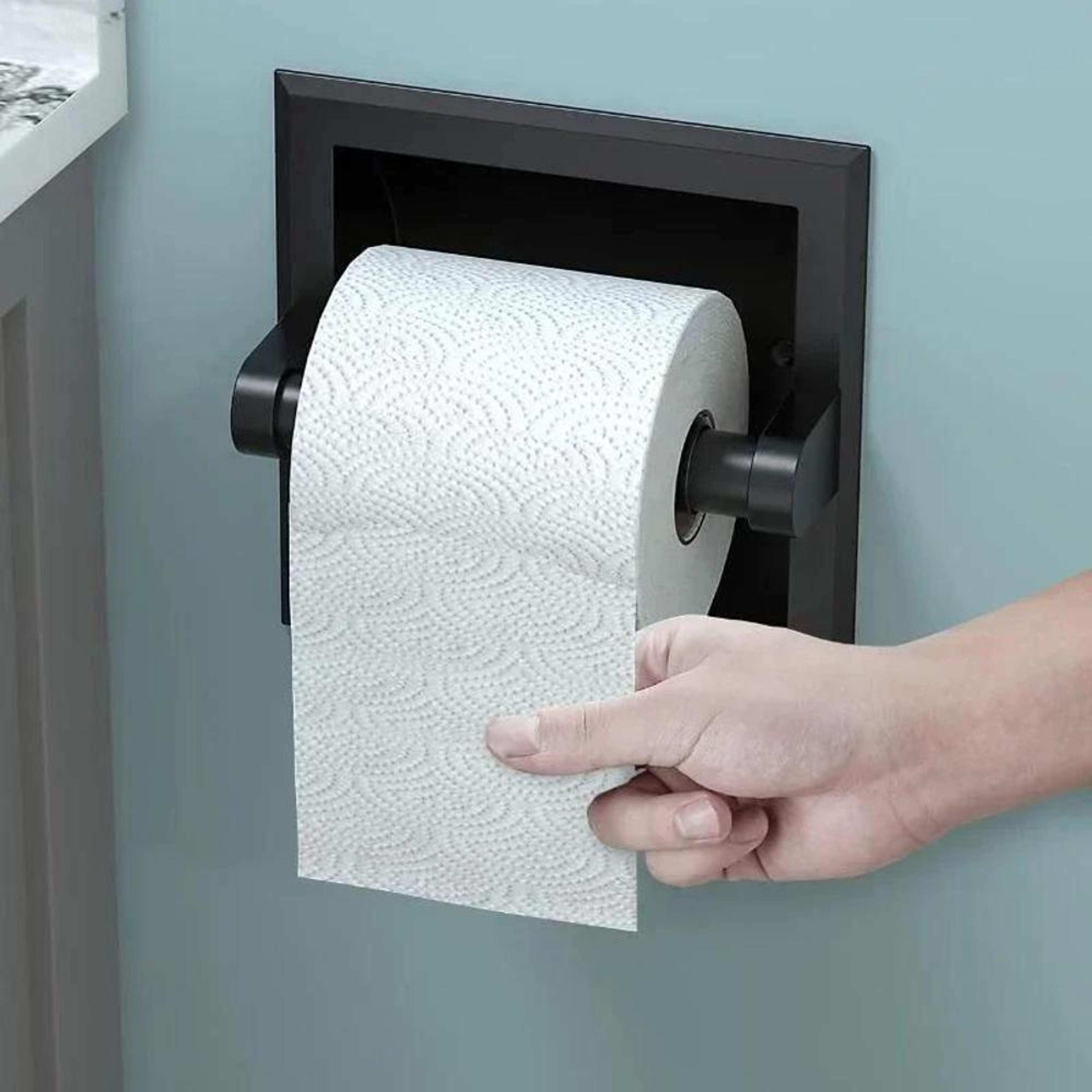 premium matte black recessed toilet paper holder wall mounted metal bathroom roll dispensers