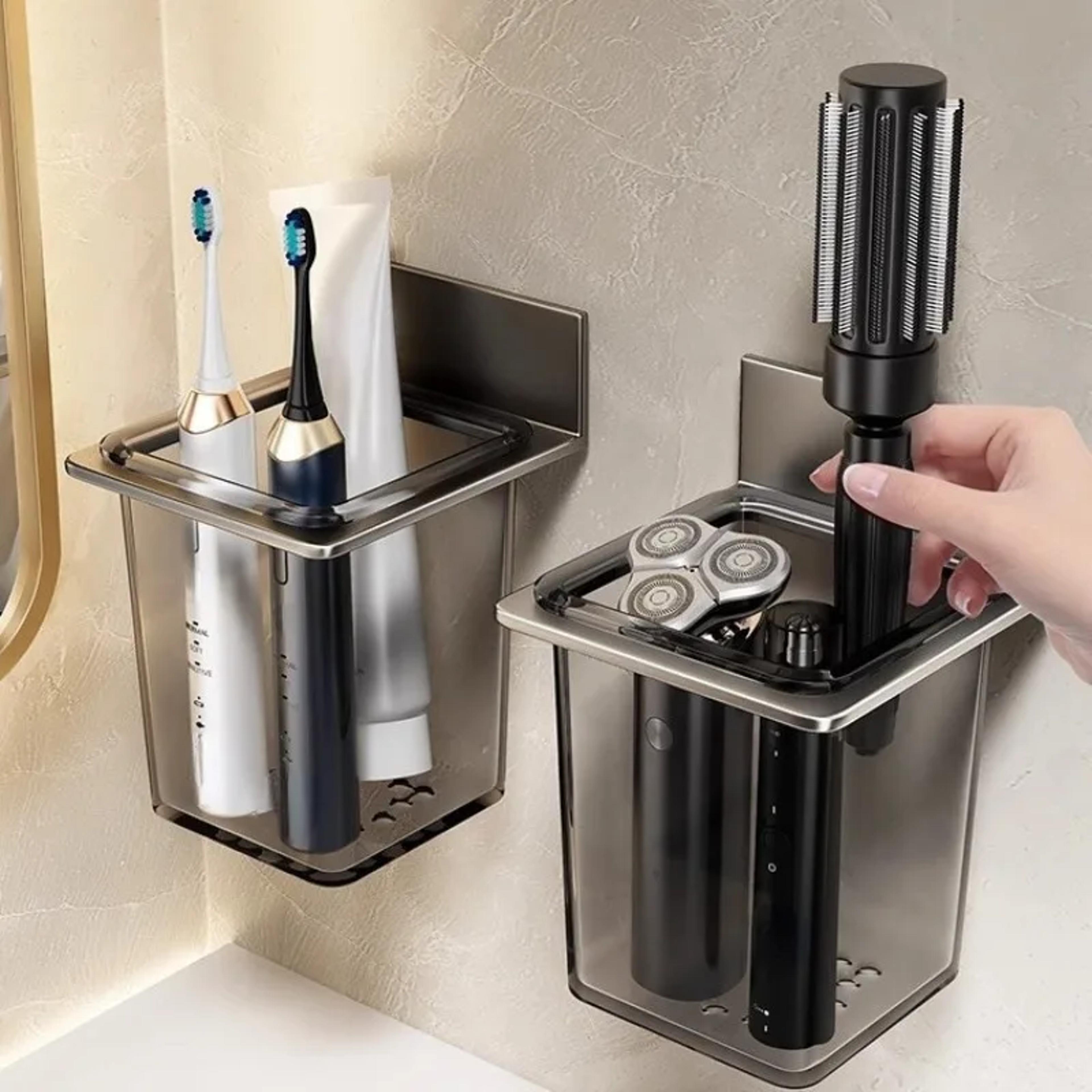 premium wall mounted bathroom organizer & toothbrush storage rack space saving toothpaste & comb holder