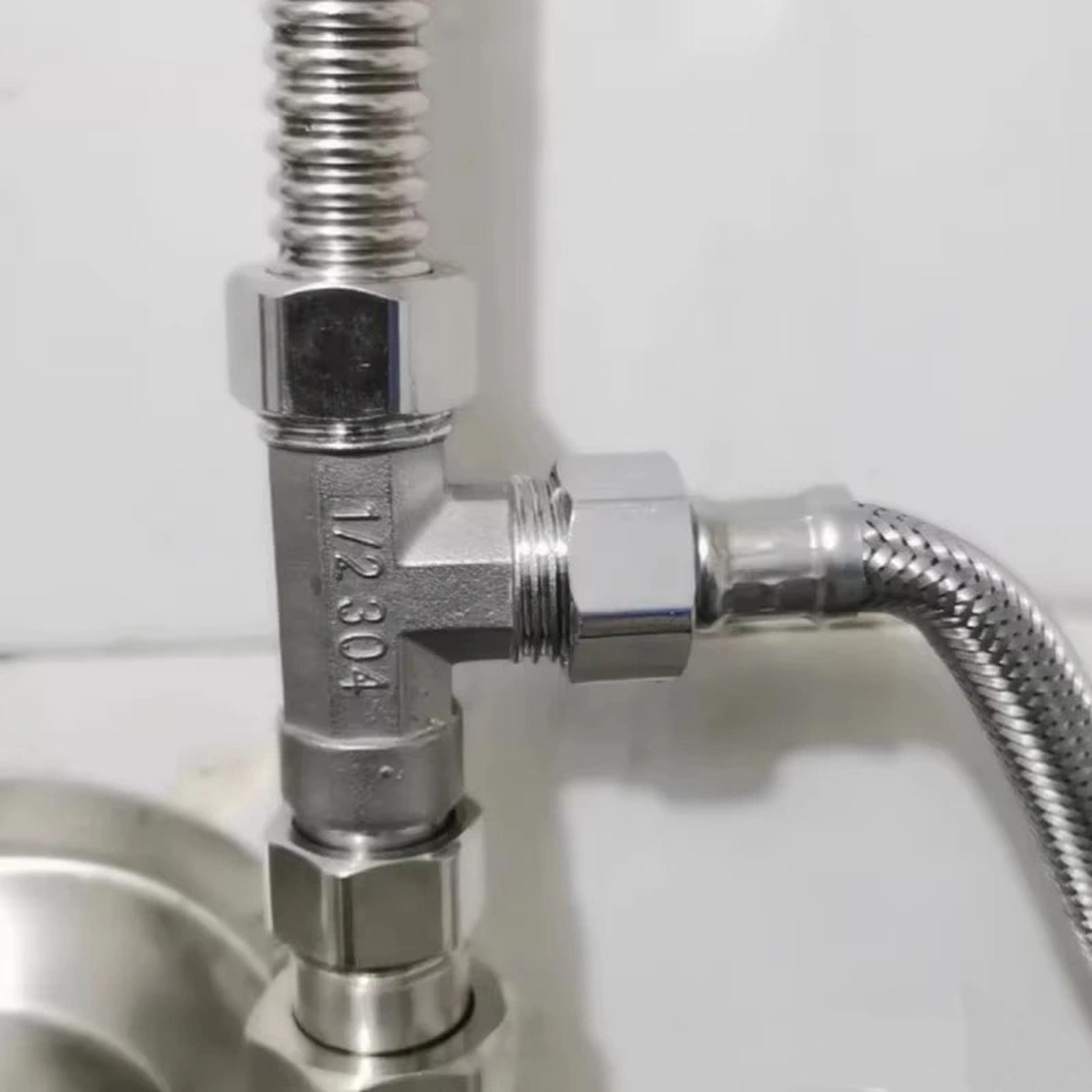 stainless steel three way diverter valve for bidet sprayer & shower connections