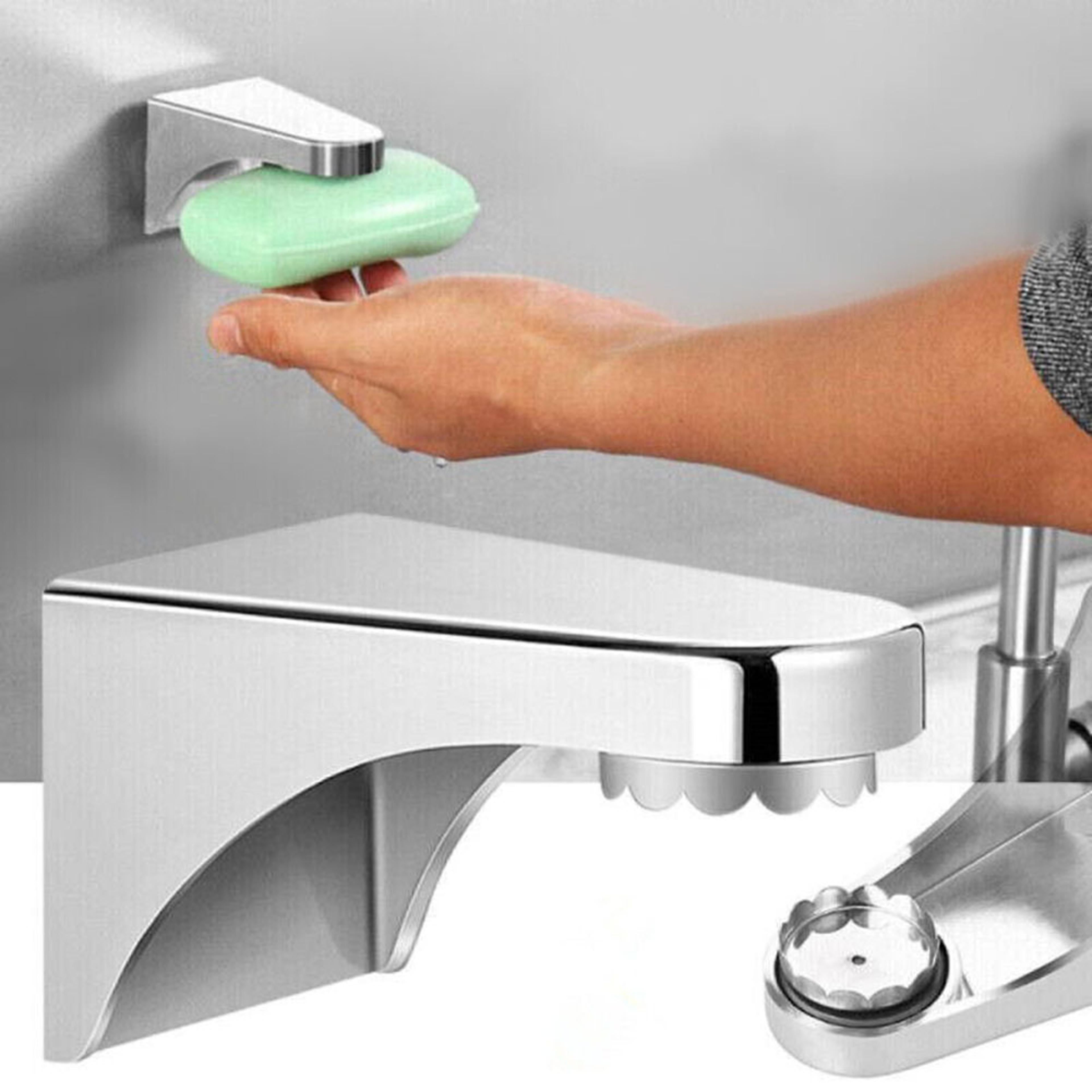 magnistick wall mount soap holder & dispenser organizer