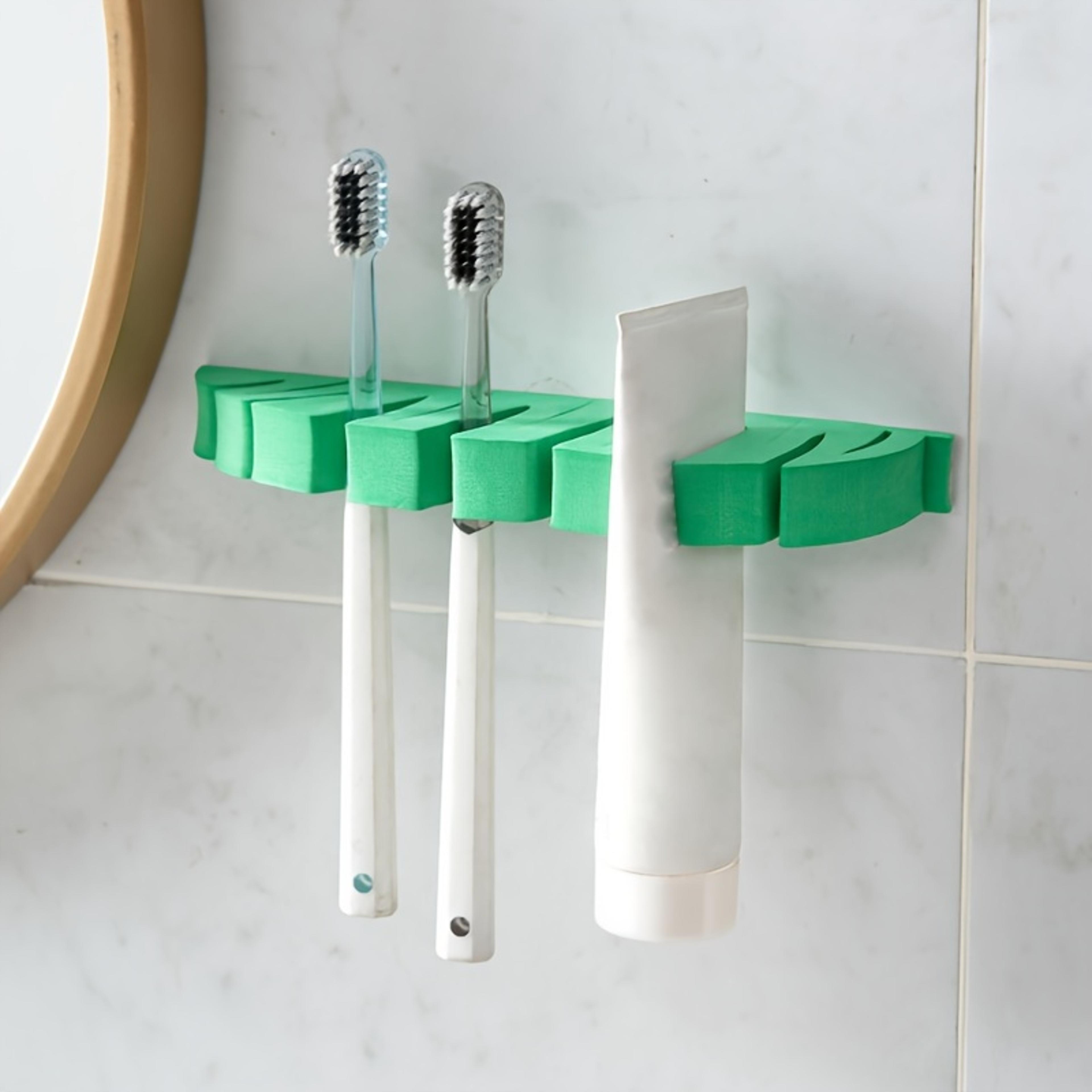 leafflow bathroom organizer & makeup brush holder with self draining rack