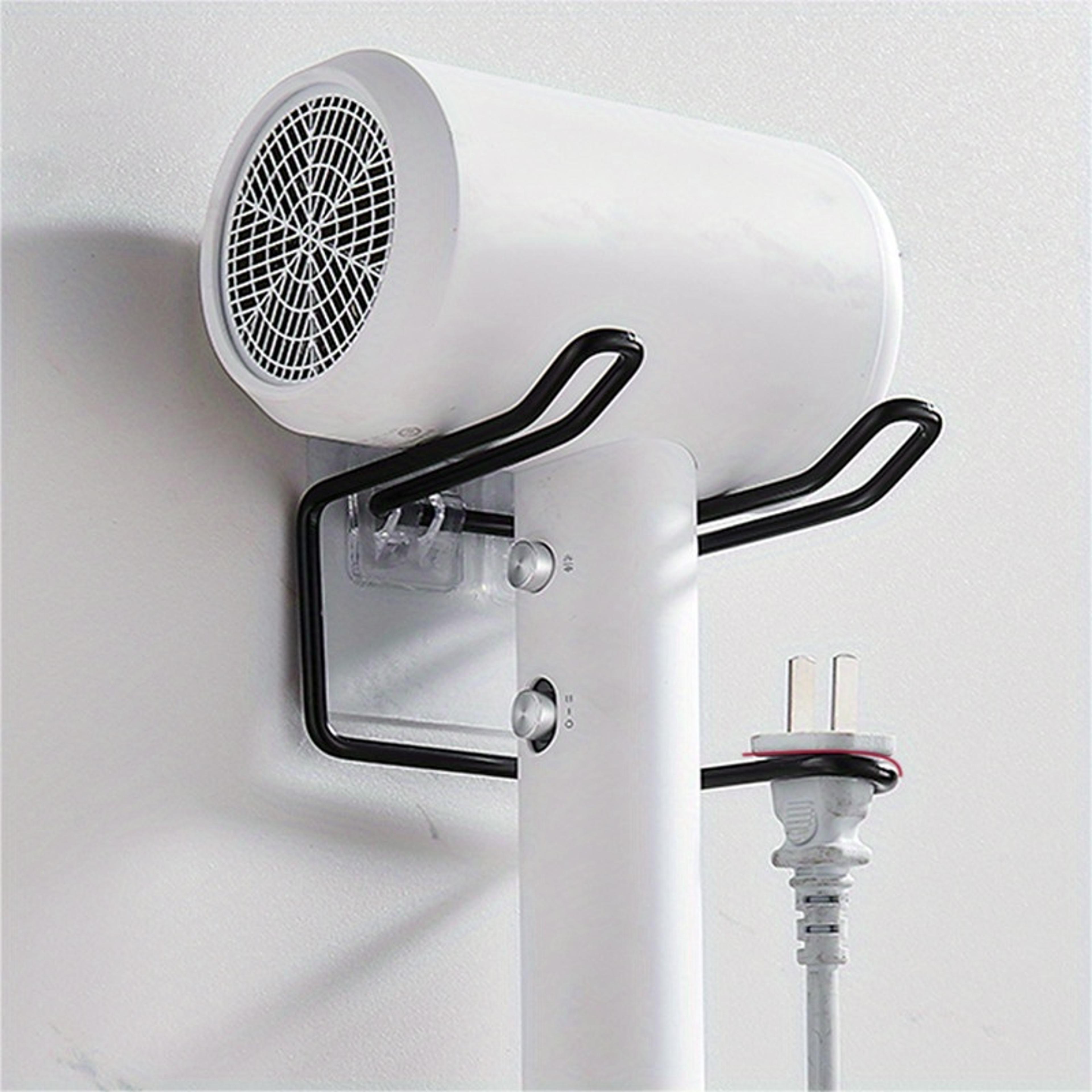 wall mounted hair tool organizer & hair dryer holder for bathroom storage