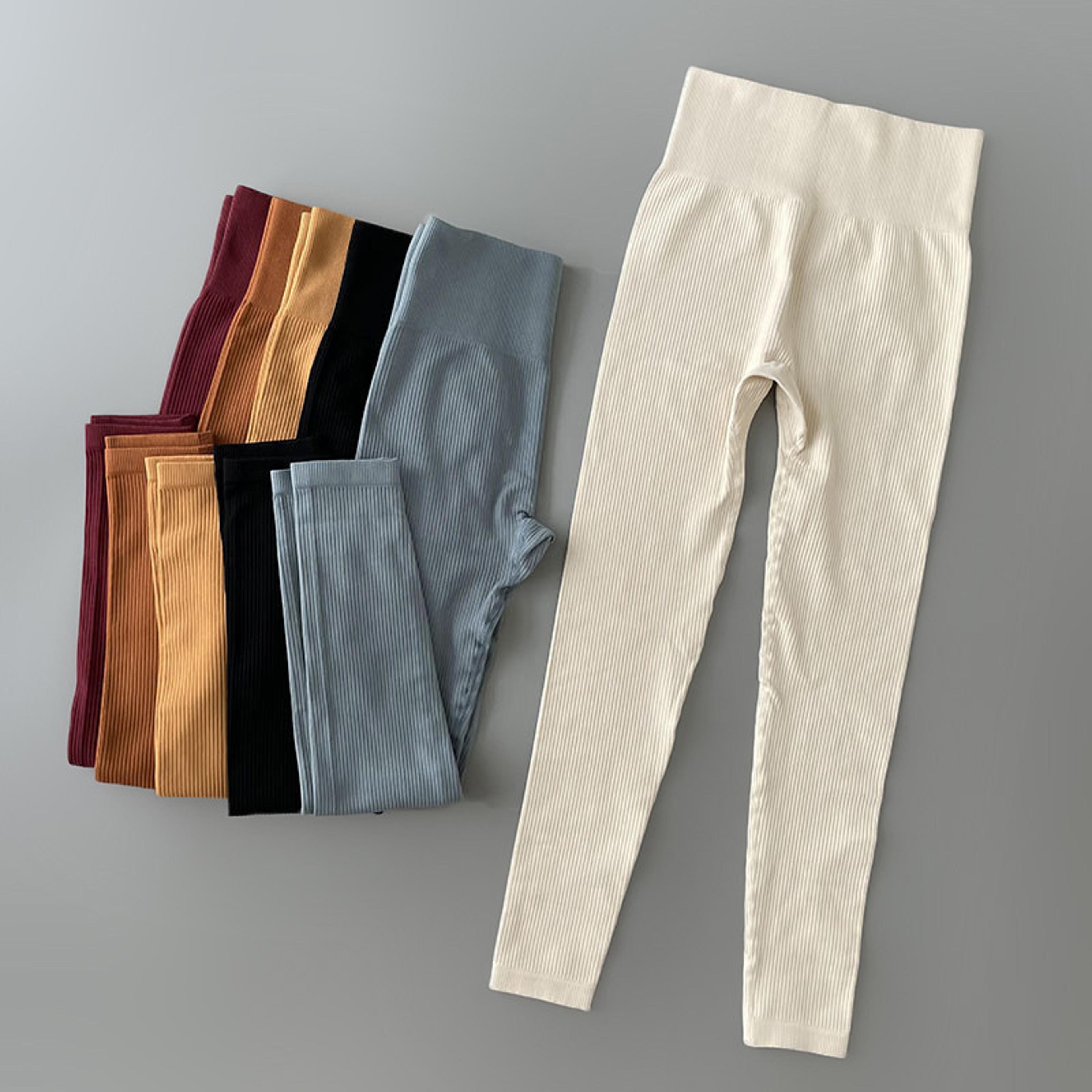 flexcurve high waisted ribbed seamless yoga leggings for women