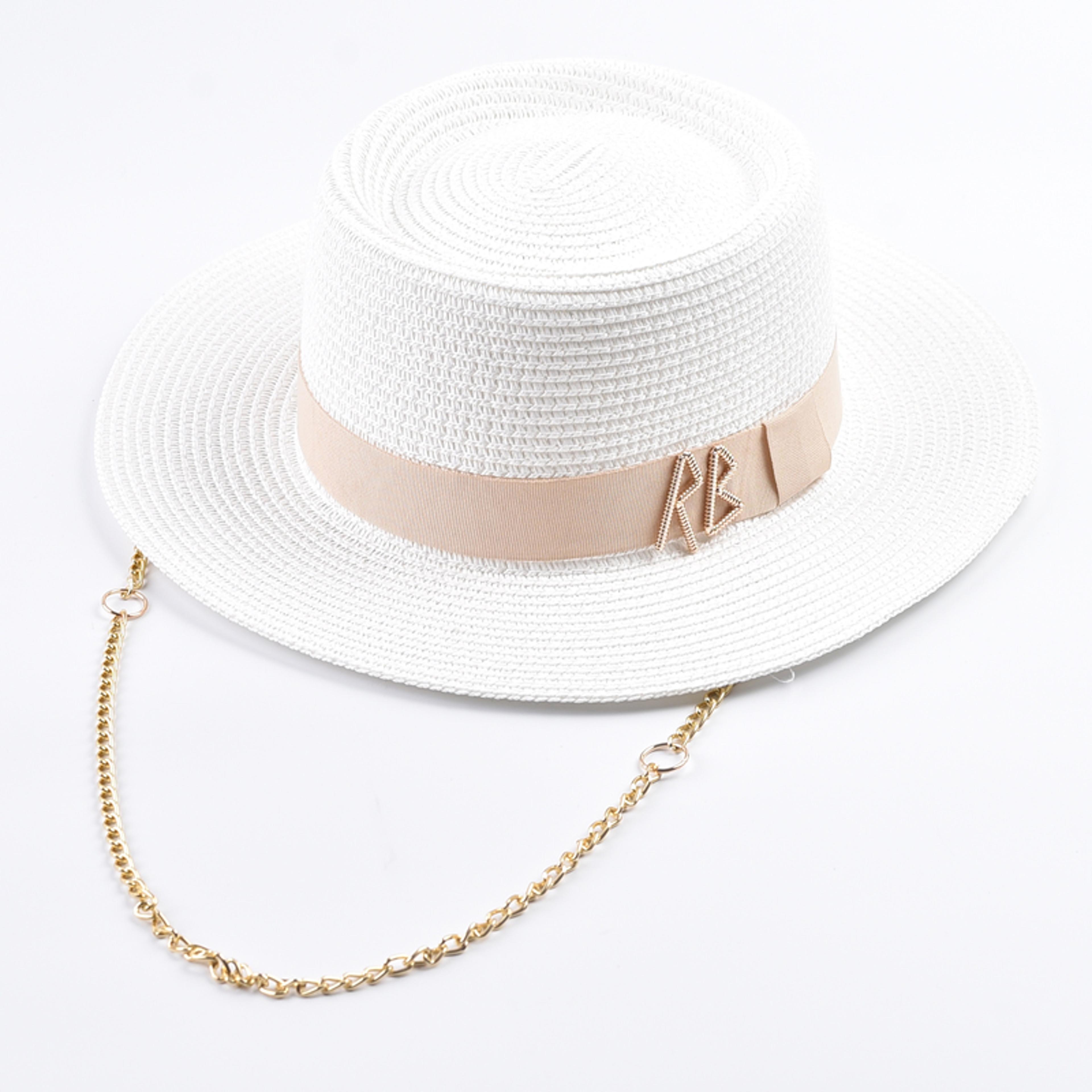 elegant ribbon wide brim straw sun hat for women travel, beach & summer s