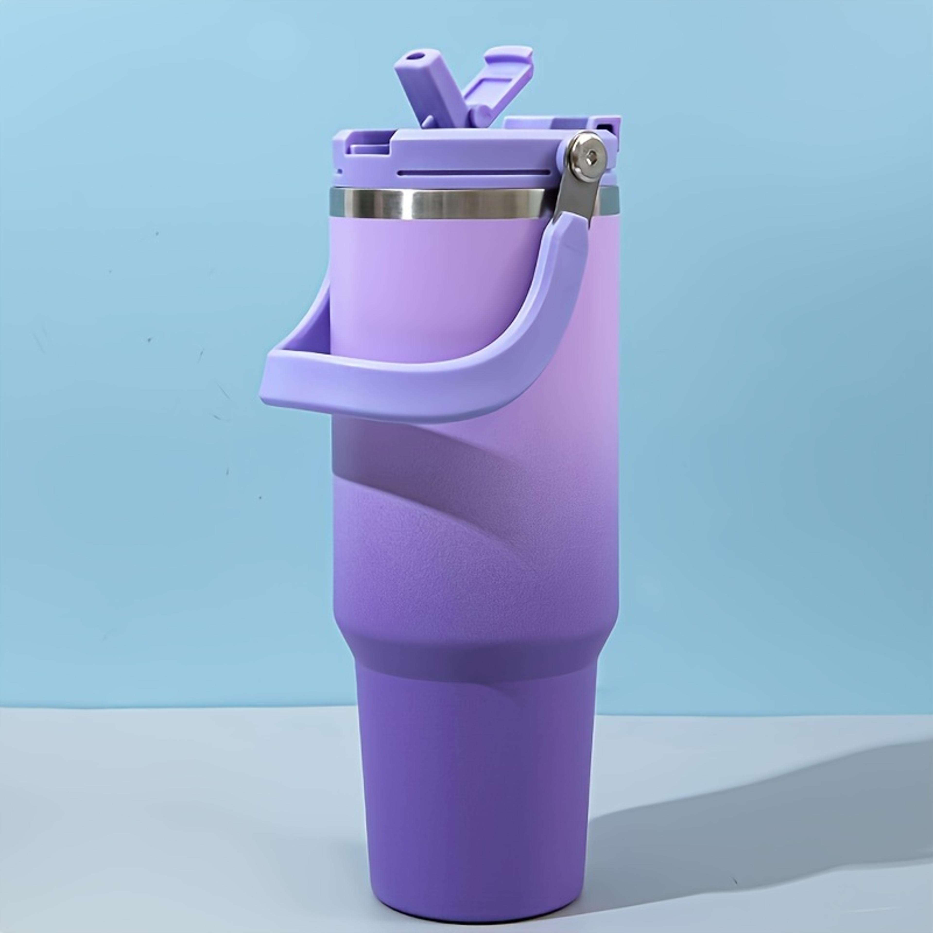 premium large capacity stainless steel travel tumbler vacuum insulated with handle & straw for outdoor, car & daily