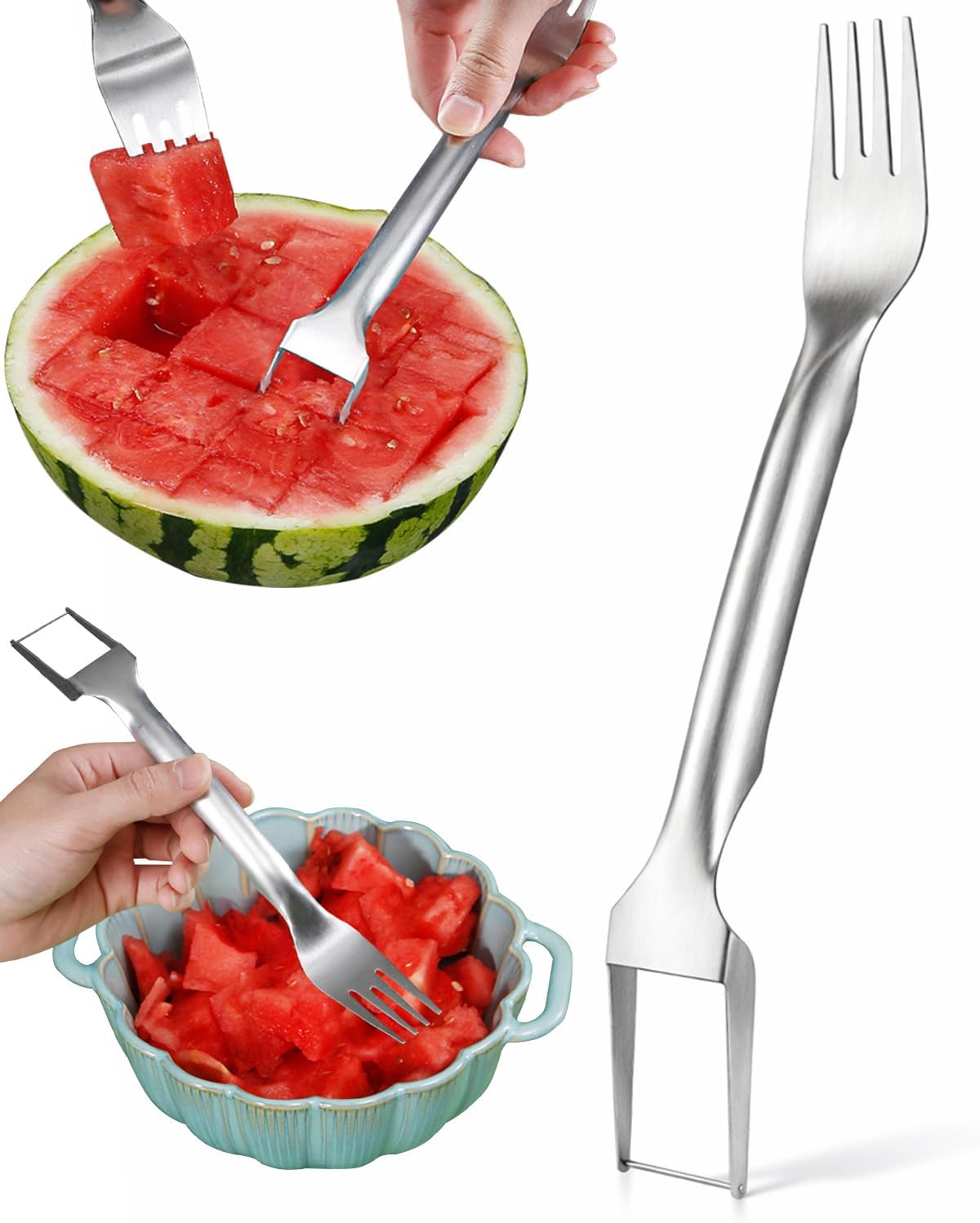 premium summer 2 in 1 watermelon slicer tool & stainless steel fruit cutter for mess free cutting