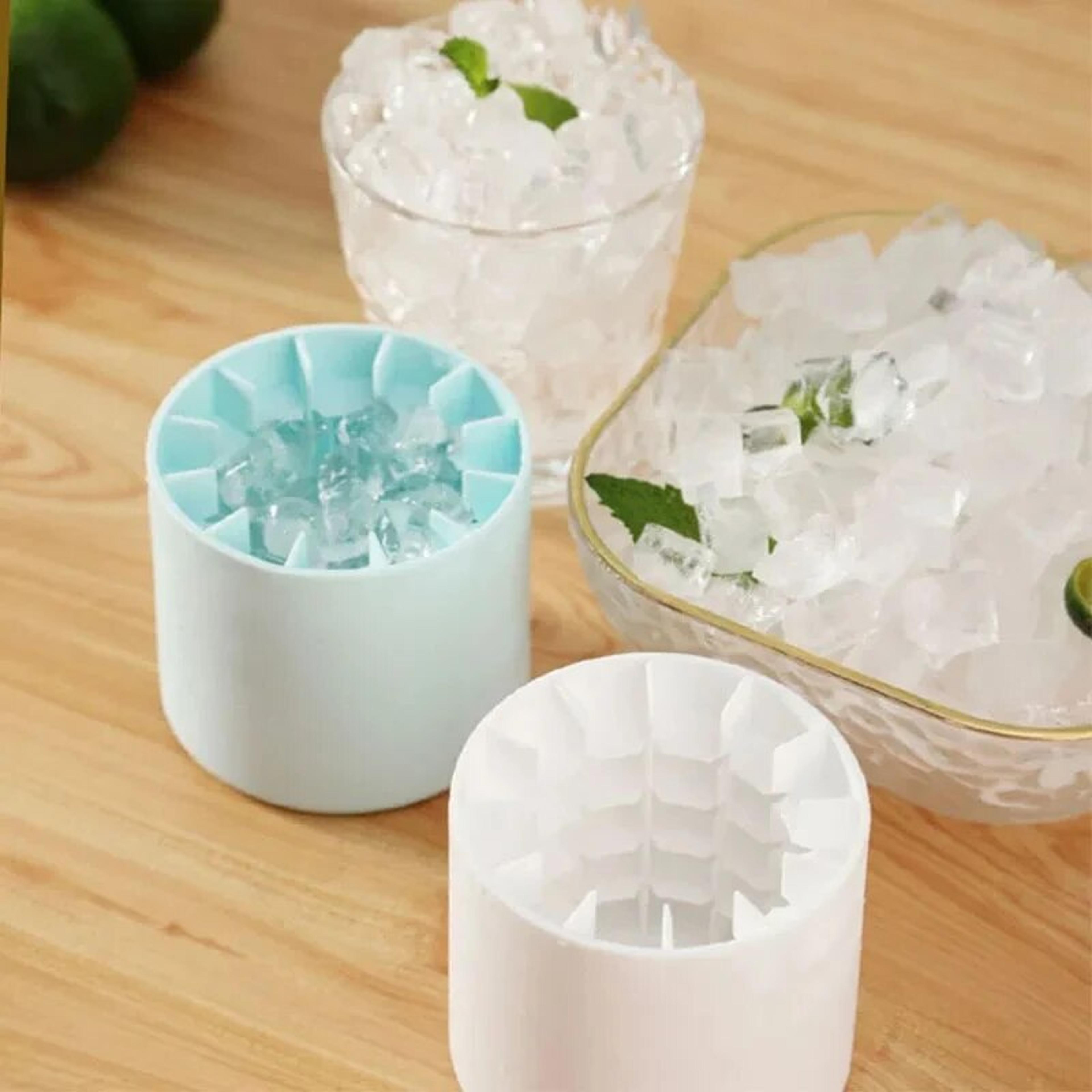 crystal chill ice sphere maker bucket silicone round ice cube mold for cocktails, whiskey & summer drinks