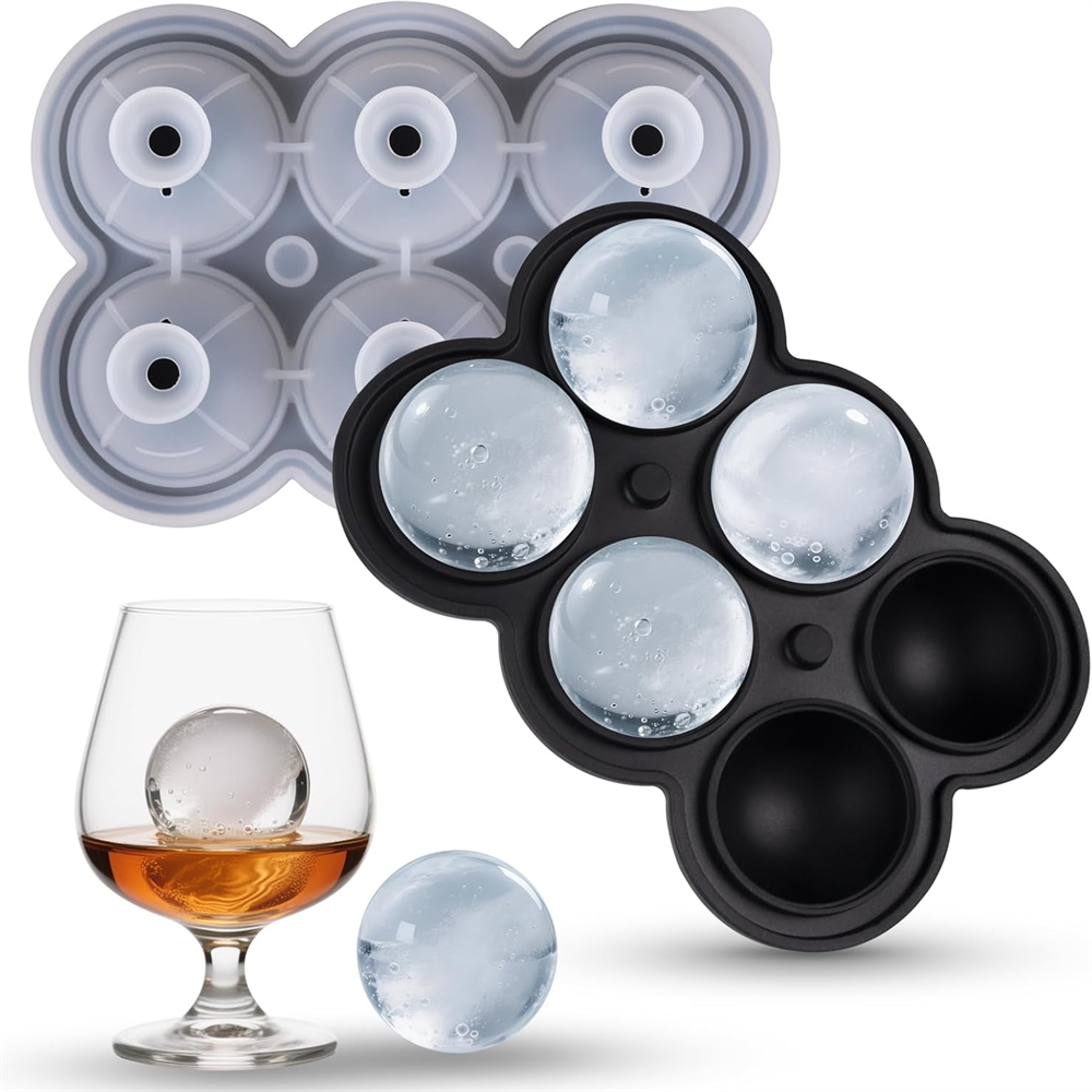 glaciersphere large ice cube mold bpa free silicone ice cube tray for slow melting drinks