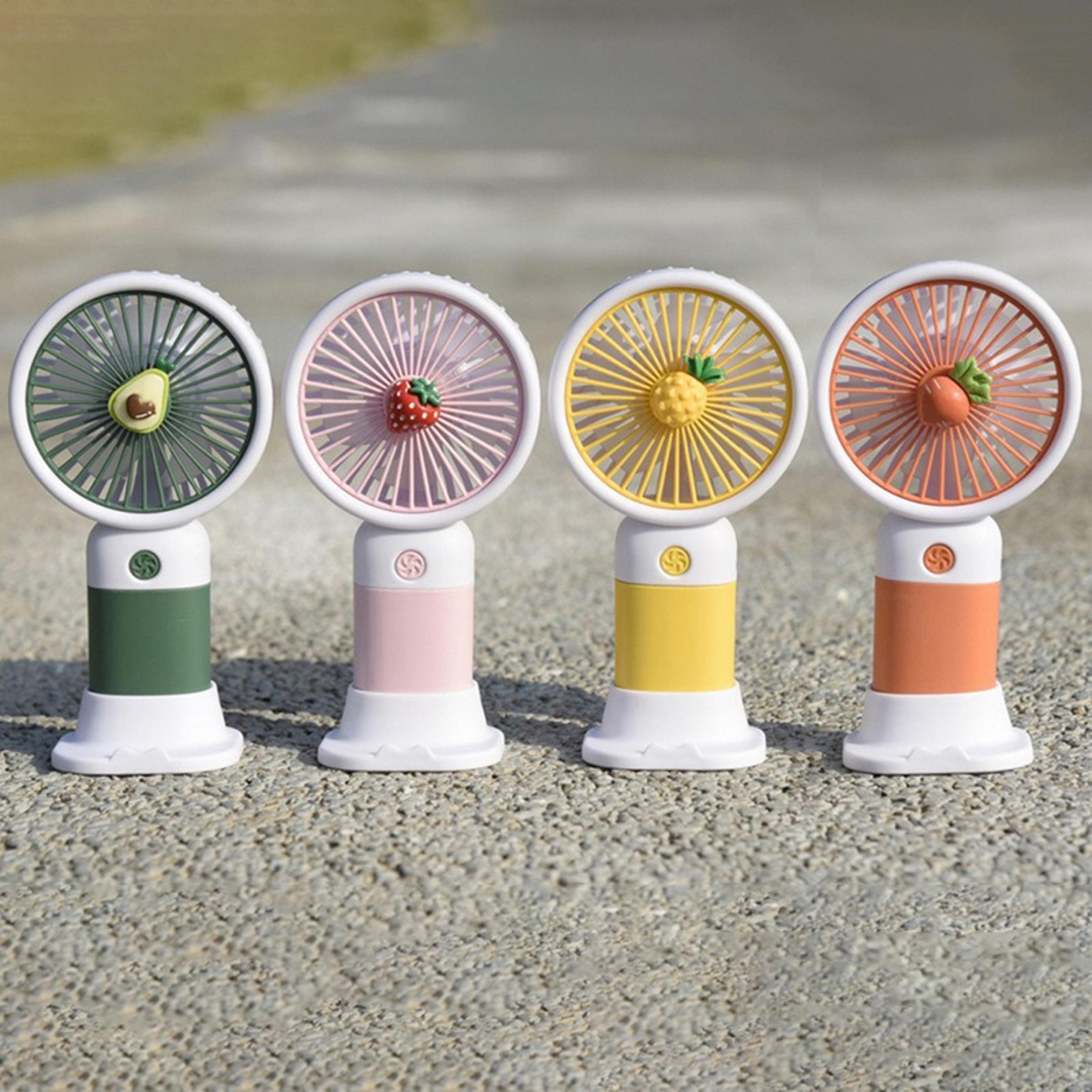 breezebuddy usb rechargeable portable handheld fan with desktop stand for kids & adults
