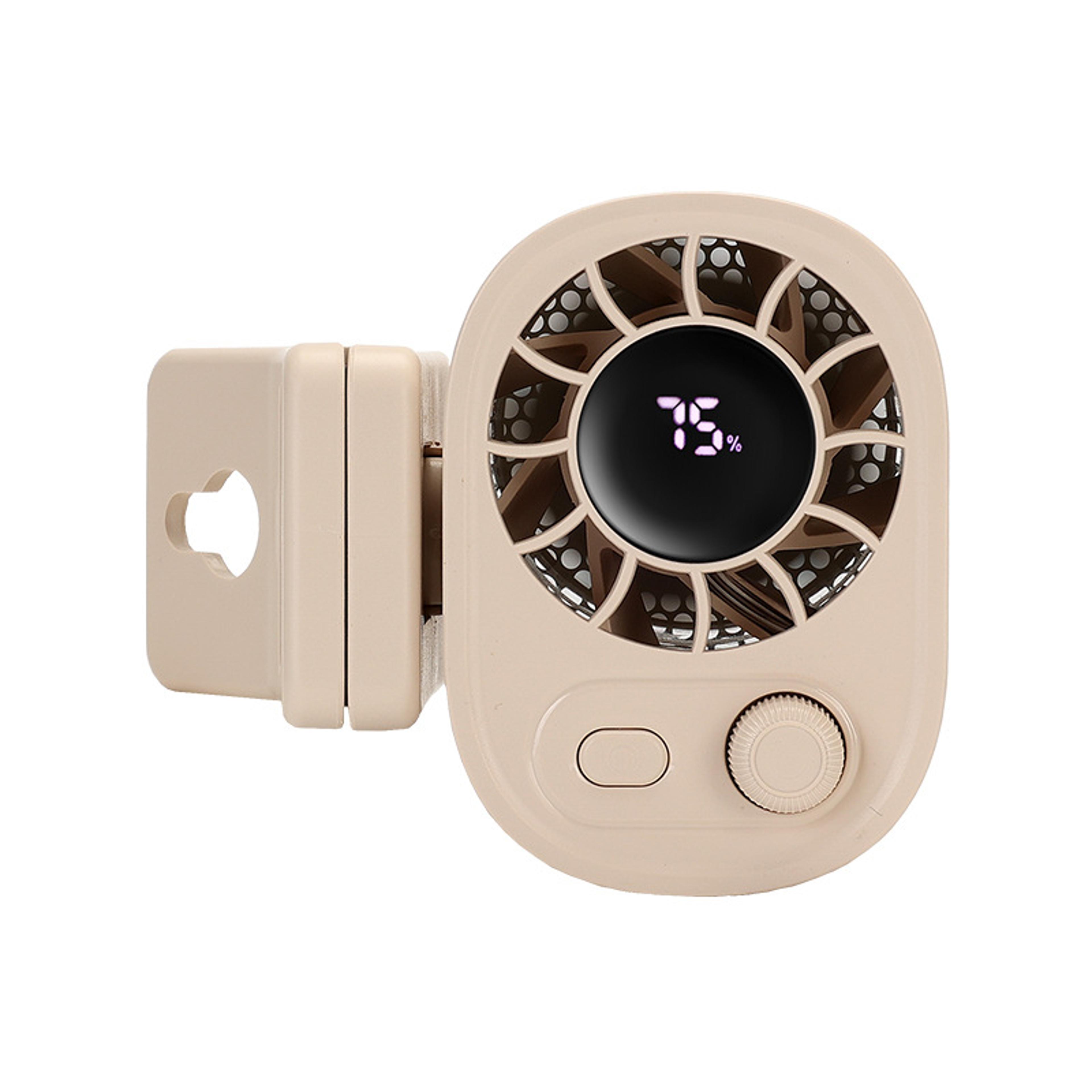 portable clip fan with usb rechargeable battery, 360° rotating umbrella & waist clip cooling fan