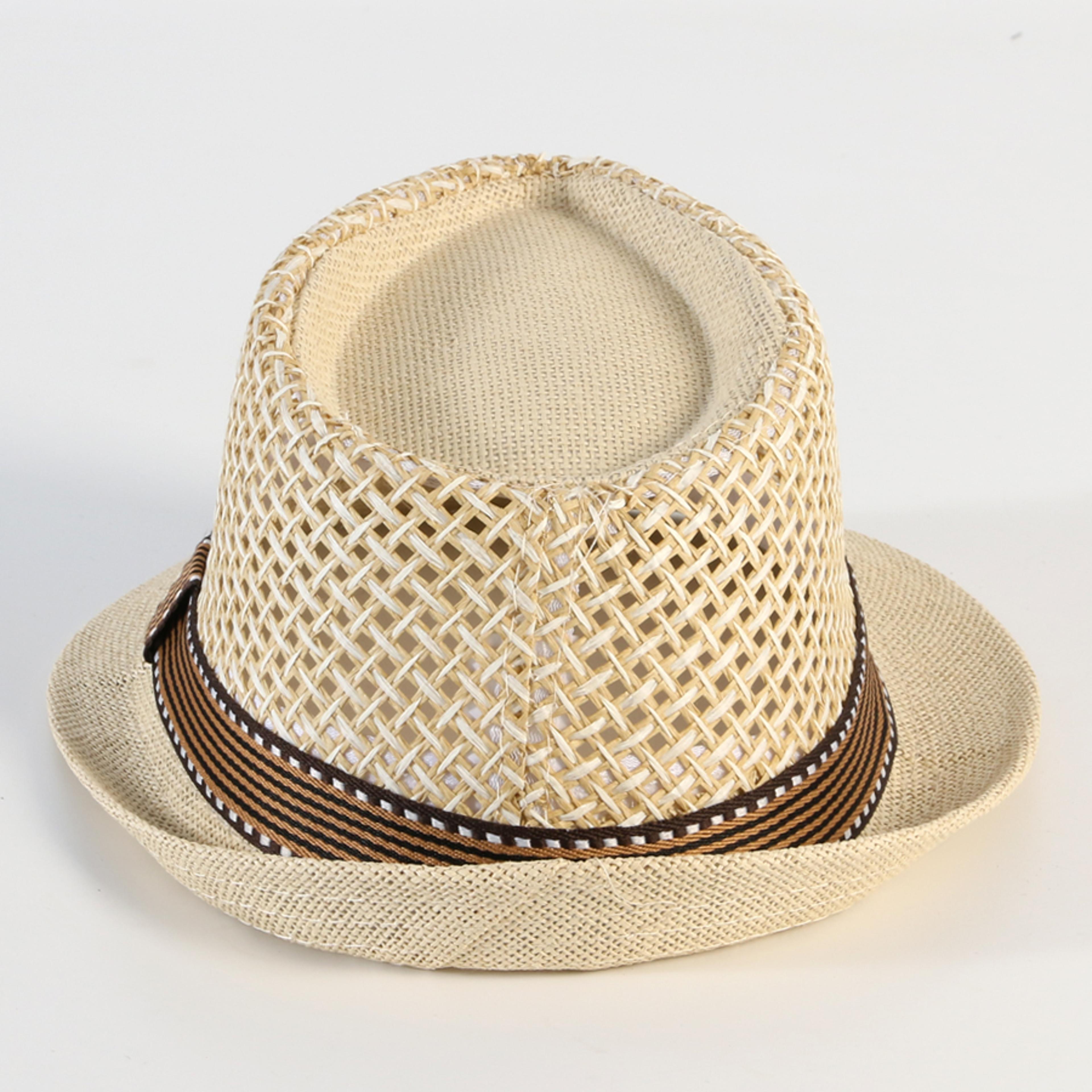coastal breeze men straw fedora panama hat for summer beach & travel