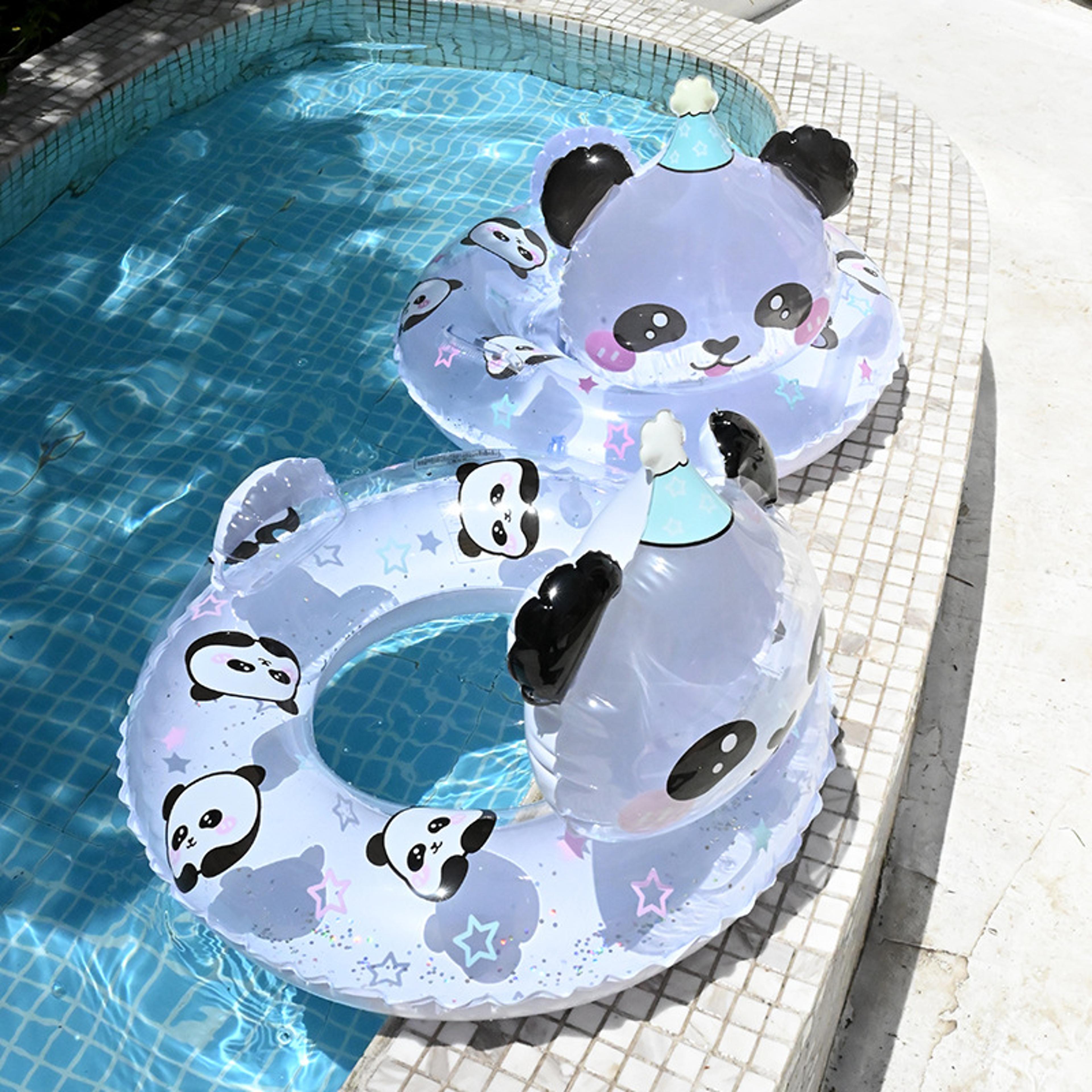 panda anti-rollover kids swim float ring for safe water learning