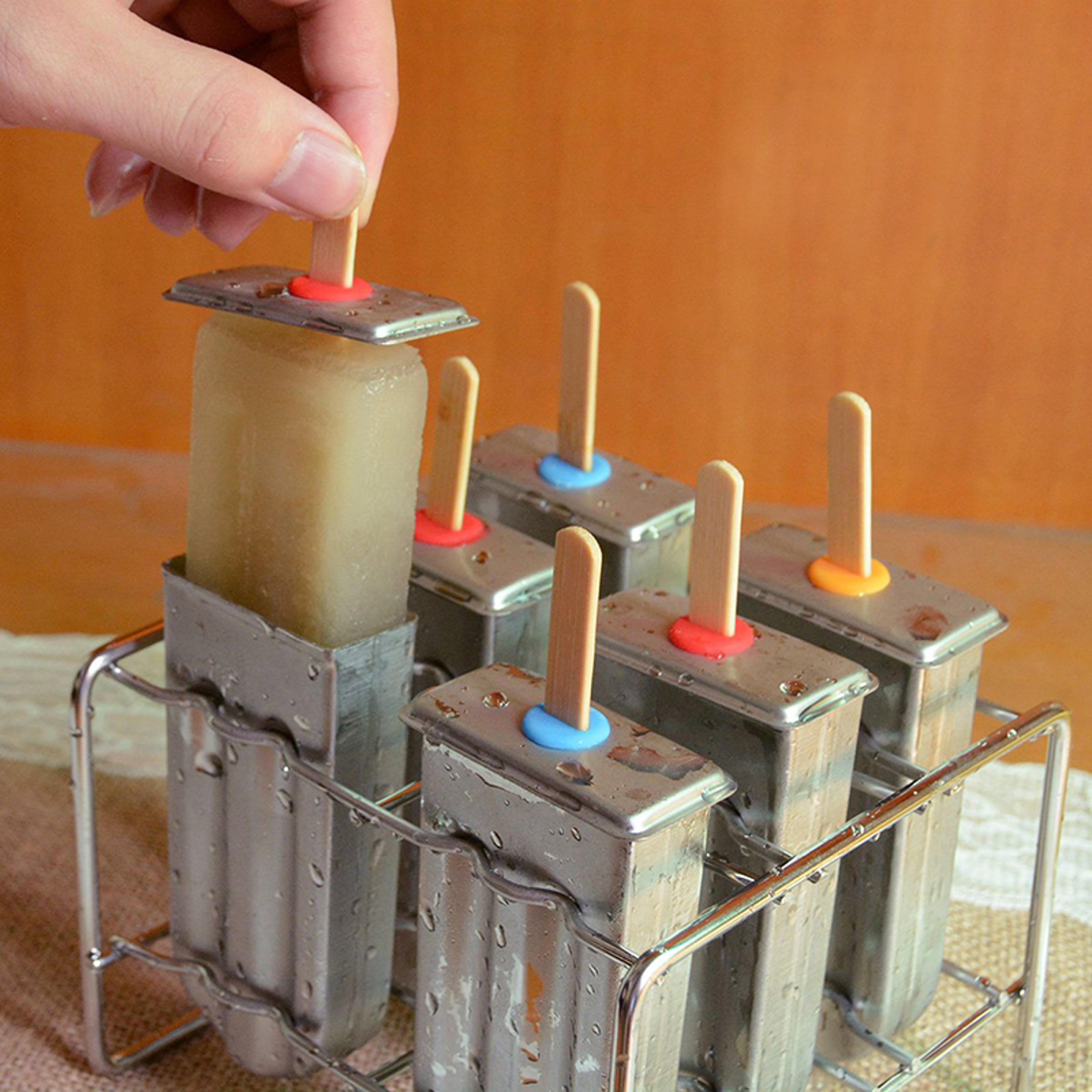 frostcraft stainless steel popsicle mold set with rack reusable homemade ice cream & ice pop maker