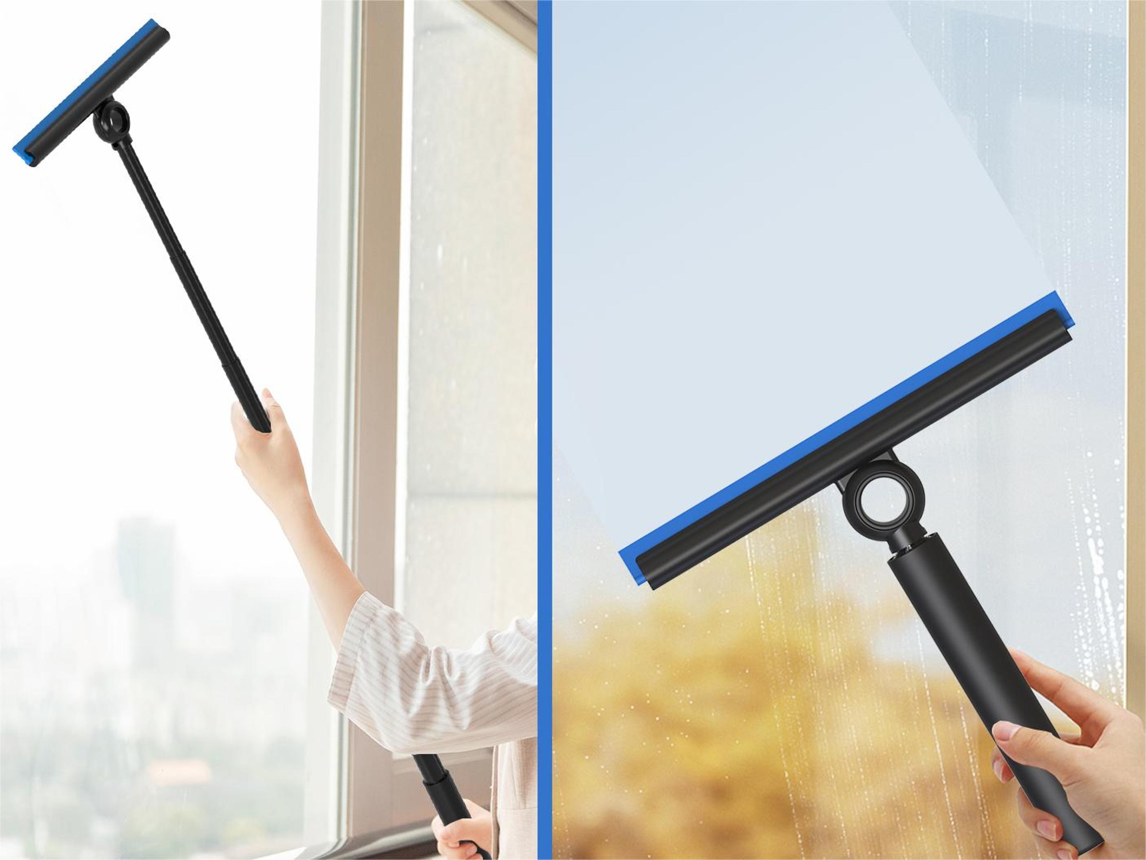 telescopic shower squeegee for glass doors, mirrors & bathroom cleaning wiper scraper