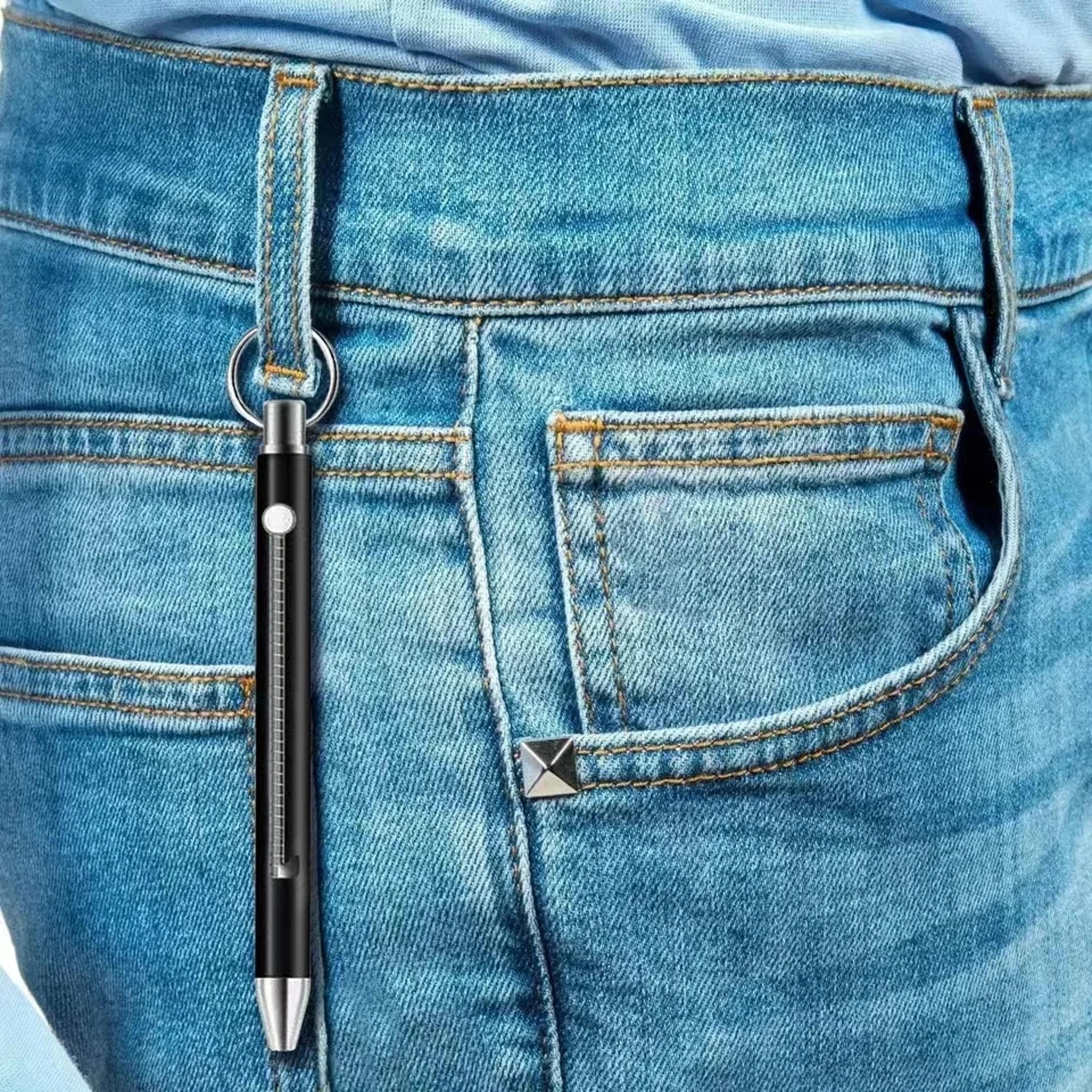 titanium edc multi tool keychain with retractable toothpick, fruit fork & package opener