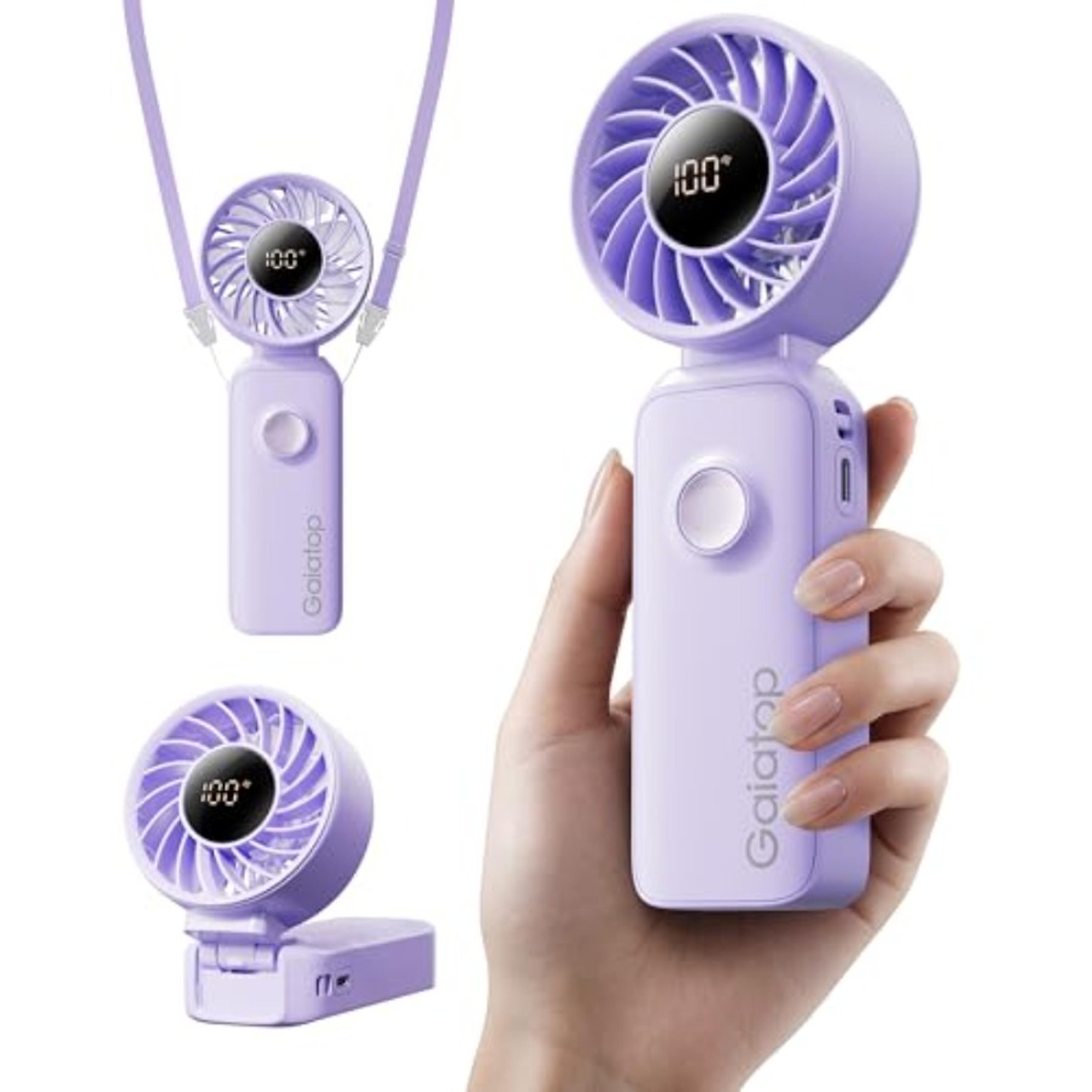 3 in 1 portable handheld fan rechargeable mini travel fan with 5 speeds & 18h battery