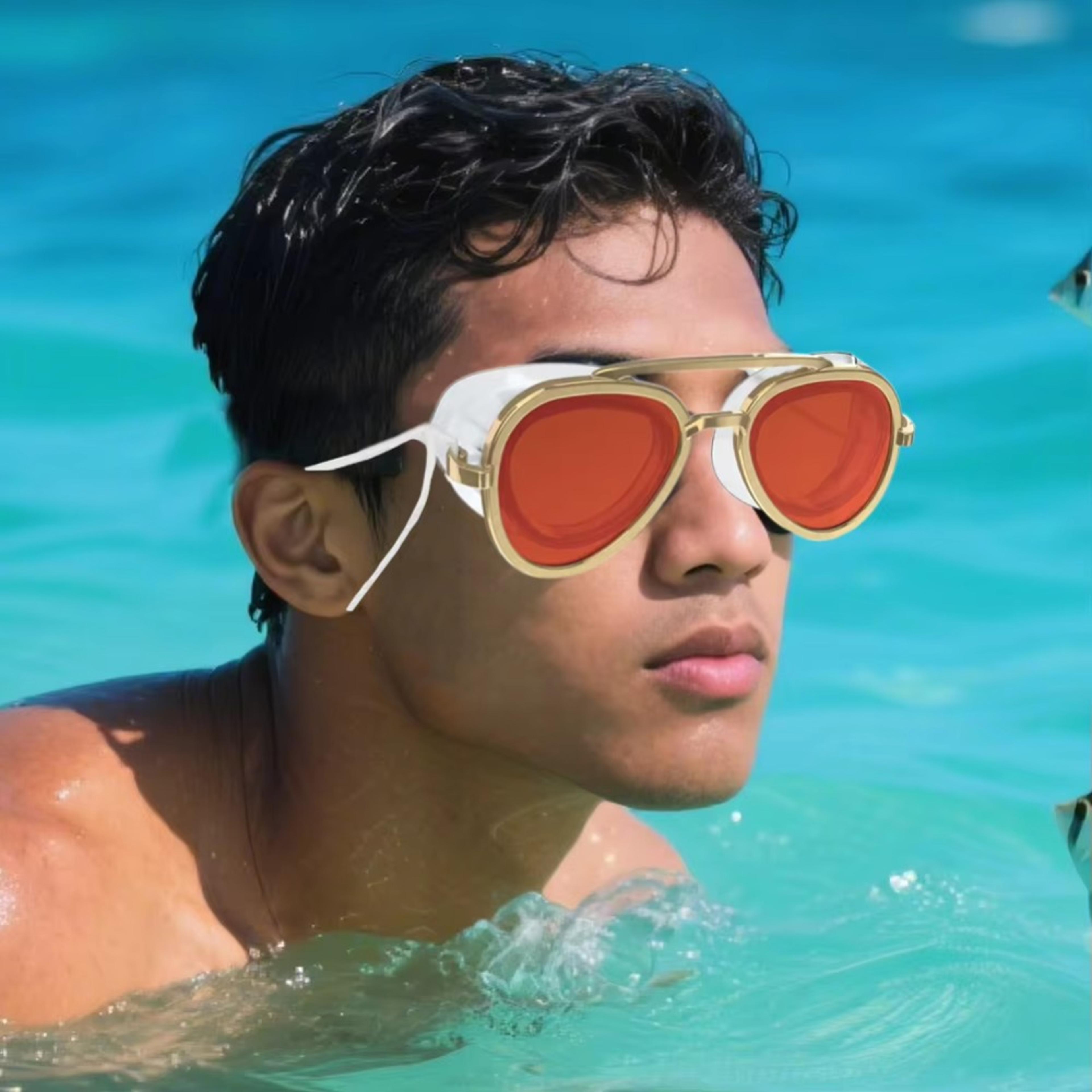 retro aviator swim goggles anti fog uv protection leak proof swimming glasses