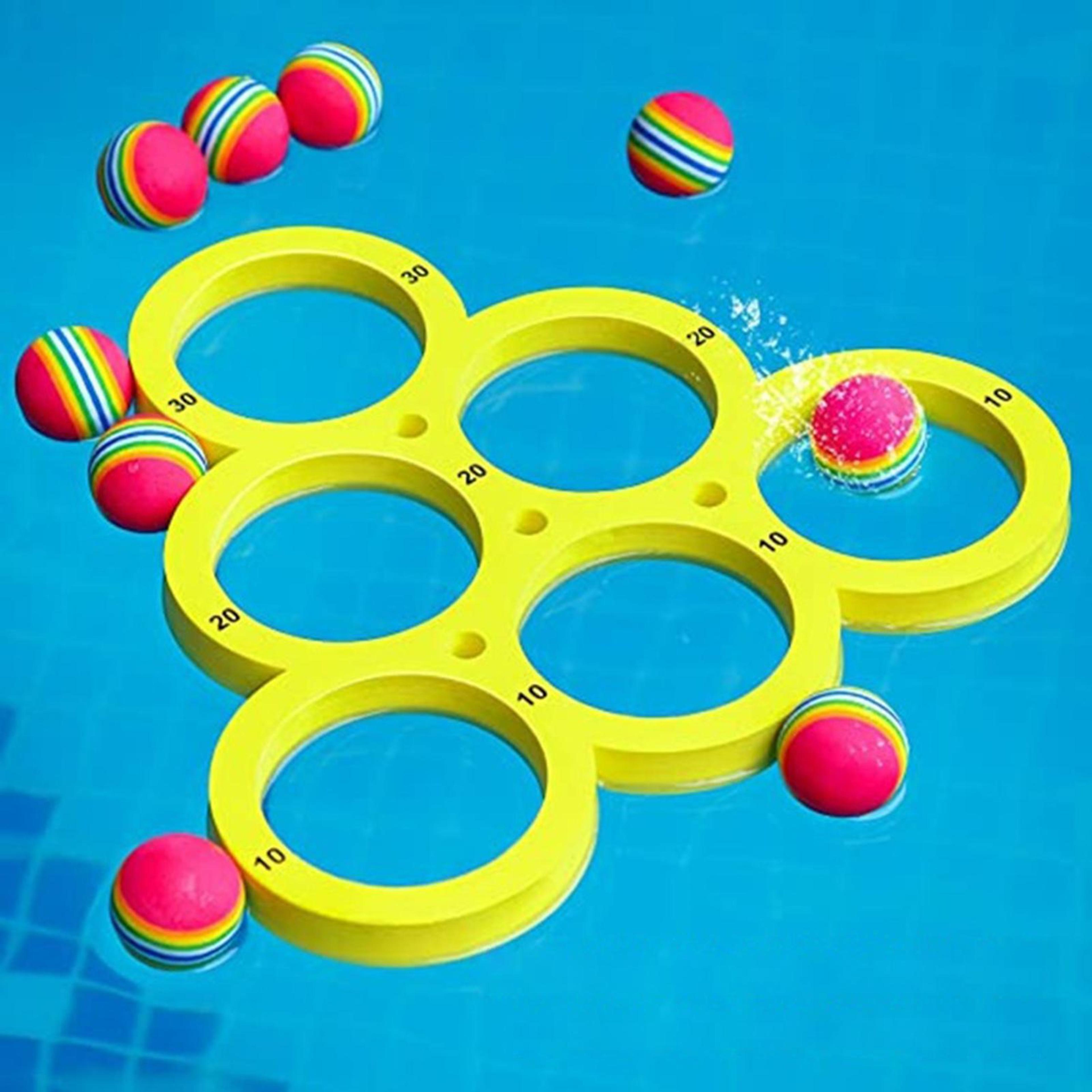 aquaring pool toss game set with 10 balls for kids & adults