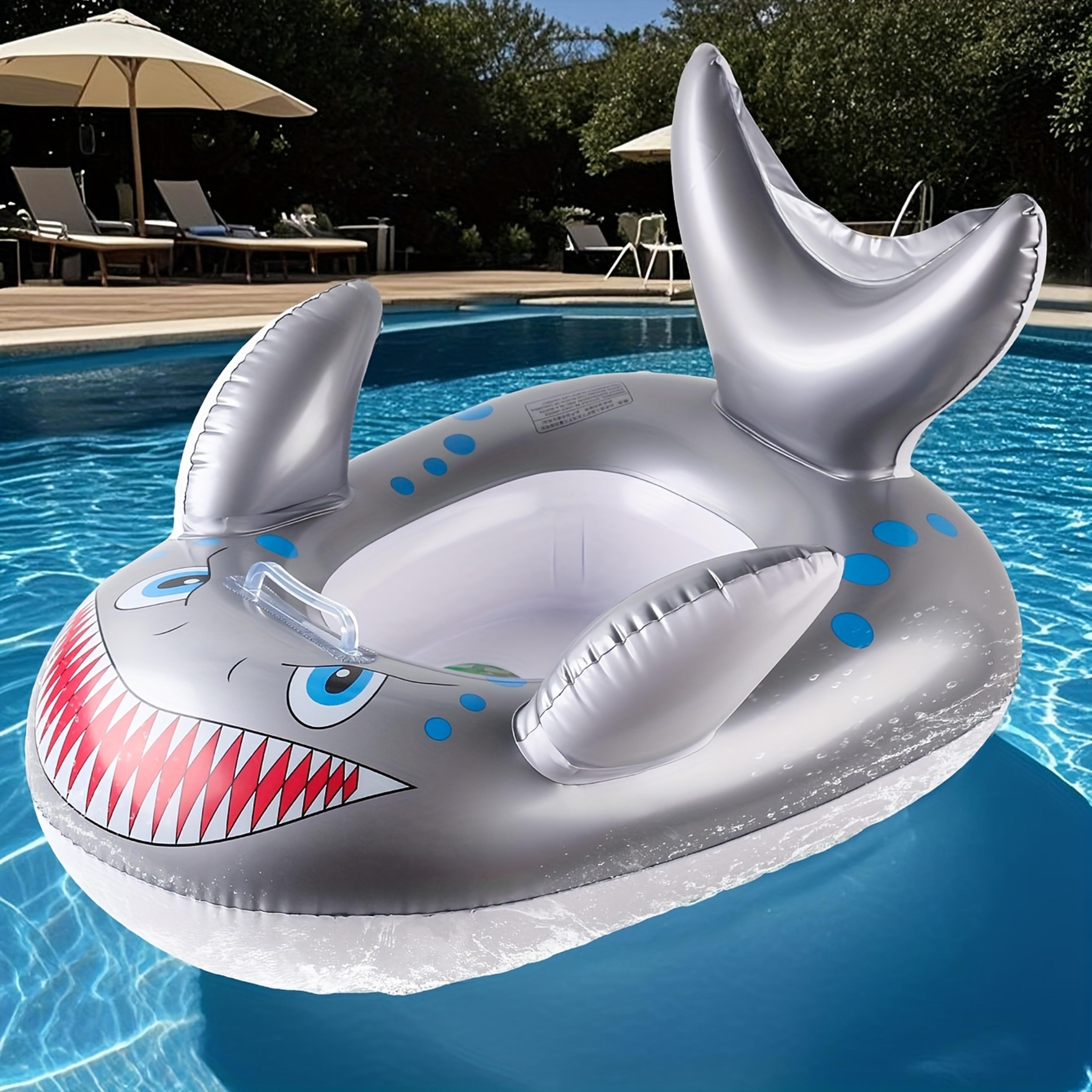 aquacloud pool float seat with canopy & handles inflatable pool chair for relaxing water lounging
