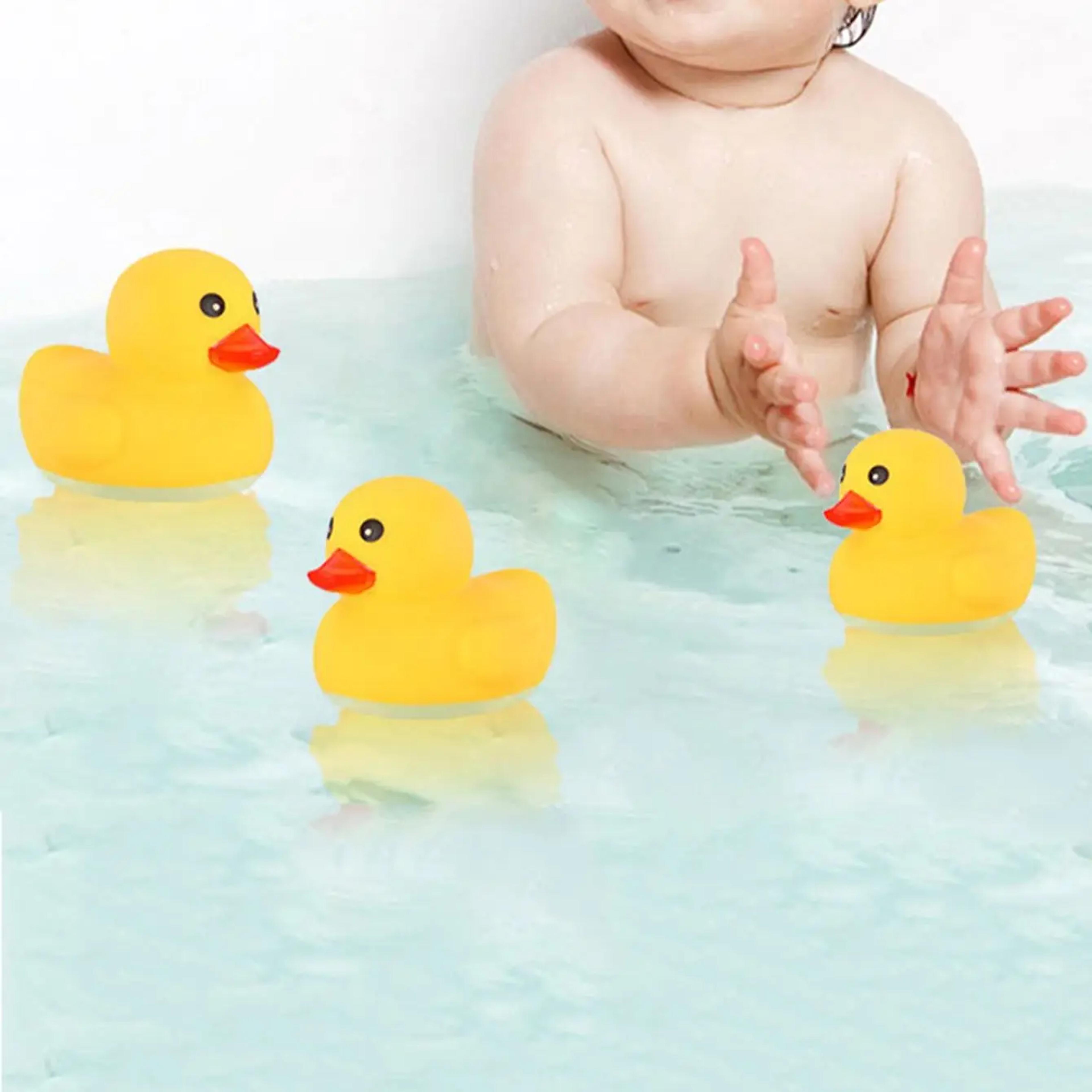 floating duck bath toy set squeaky rubber duck baby bath toys for kids
